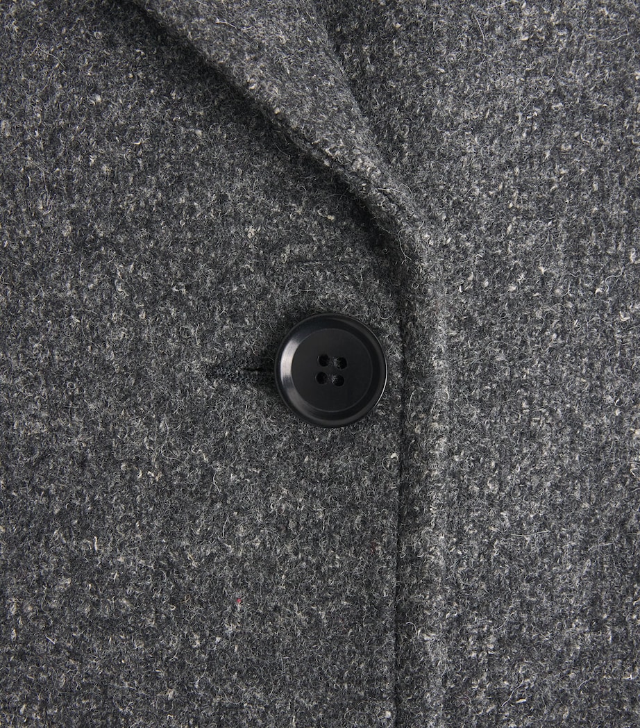 Samsøe Samsøe Mens Wool-Blend Savince Overcoat Dark Grey Mel. Image 6