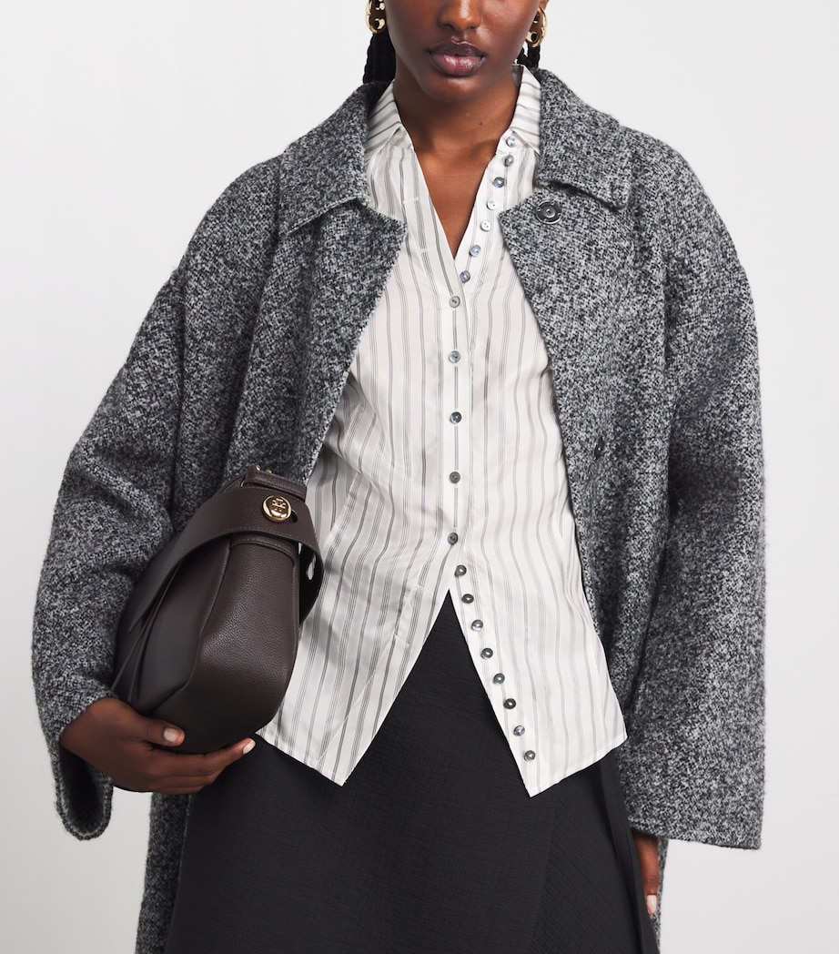 Cinched Stripe Shirt WHITE GRAY BLACK 105 Image 6