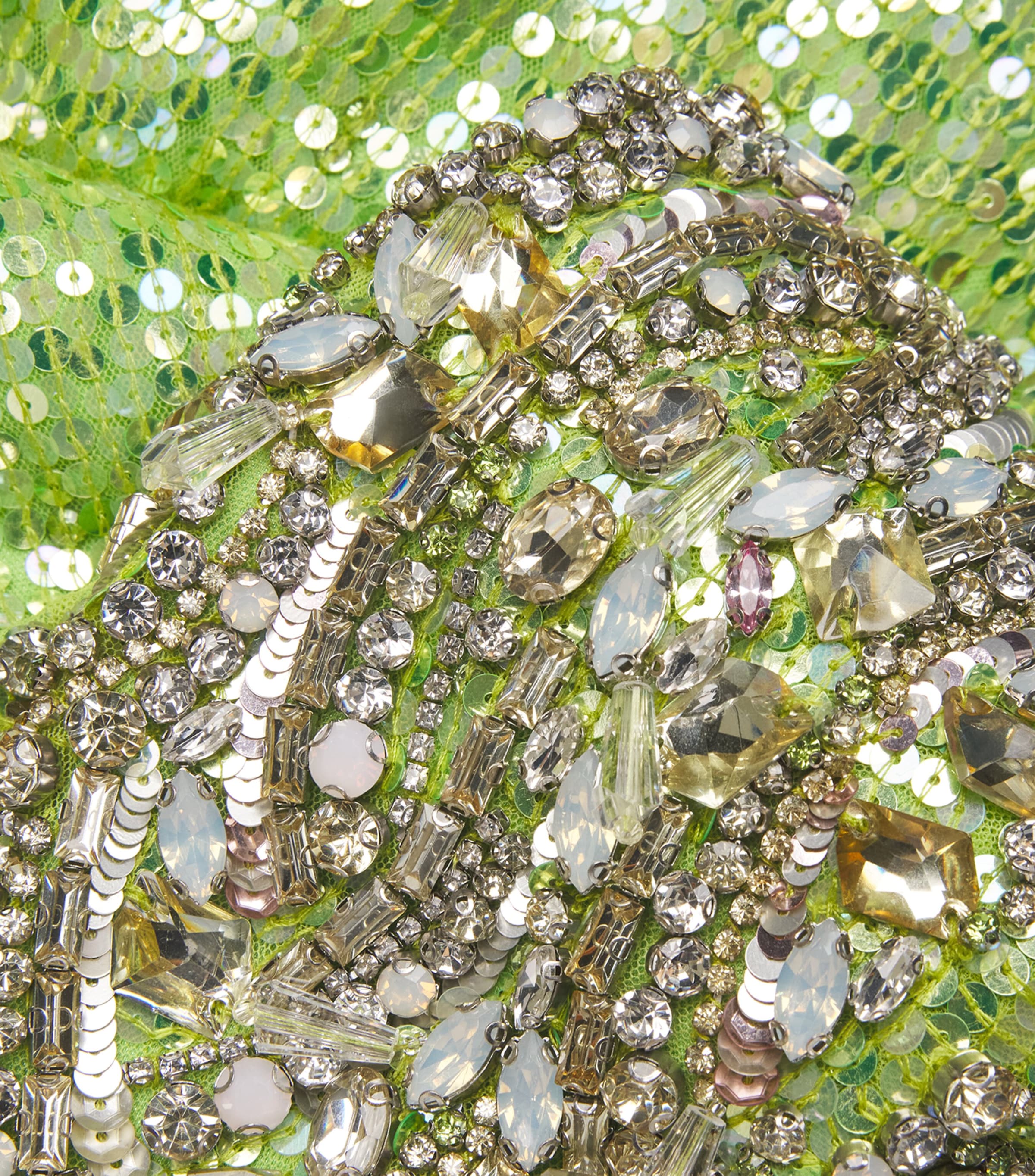 Sequin V-Neck Manon Gown KAFFIER LIME Image 5