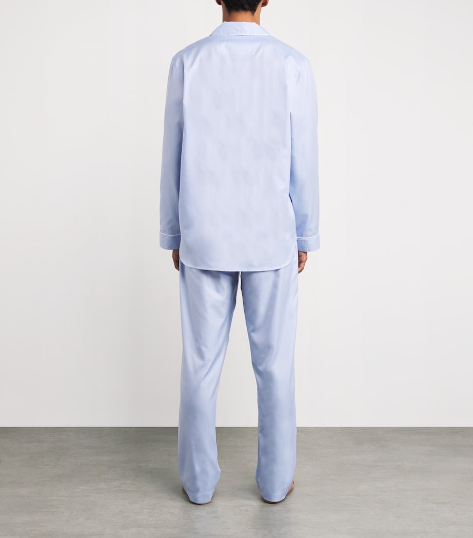 Sea Island Cotton Pyjama Set 526 BLUE Image 3