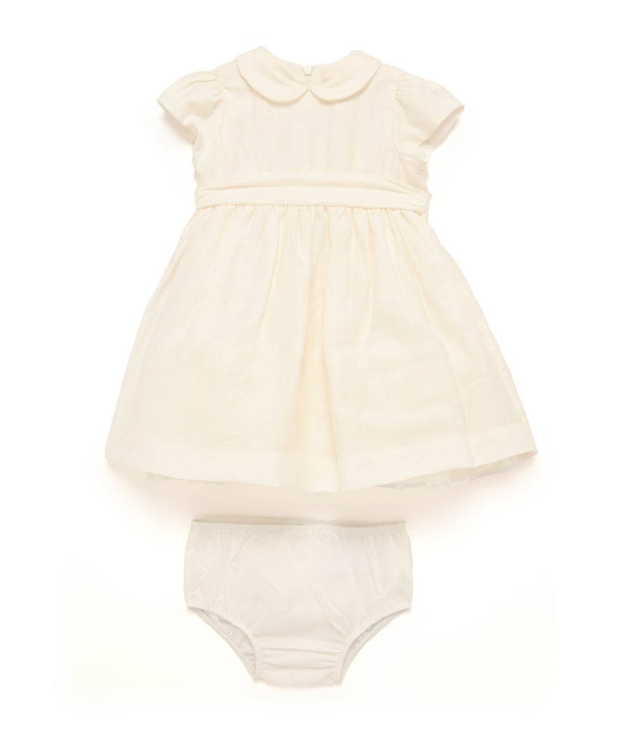 Linen-Blend Belt-Detail Dress (6-36 Months) 1010 MILK/MILK Image 1