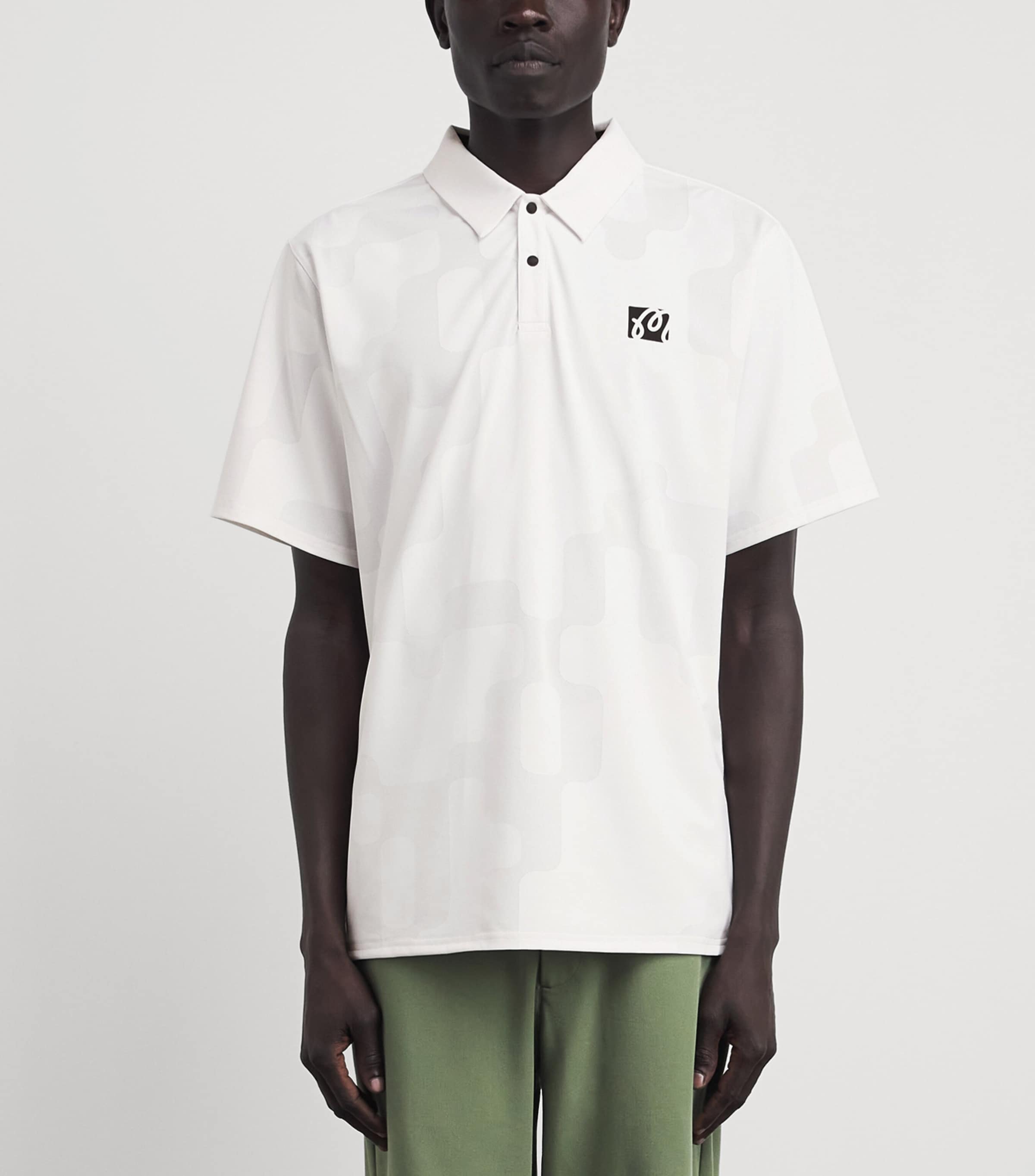 Malbon Mens Performance Mesh Polo Shirt White Image 4