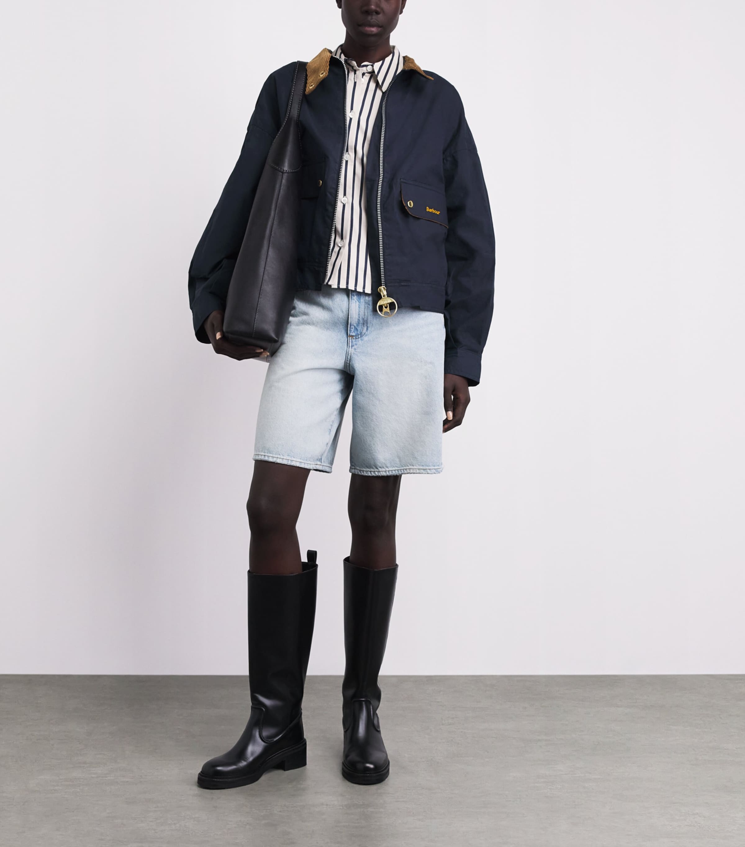 Barbour Womens Blackthorn Jacket Vulcan Navy/beige Ta Image 2