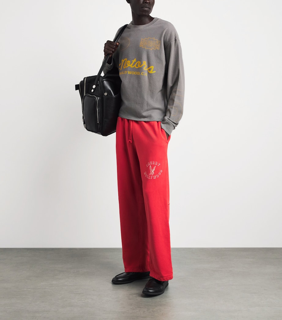 Cherry Los Angeles Mens Mesh Long-Sleeve Motors T-Shirt Charcoal Image 2