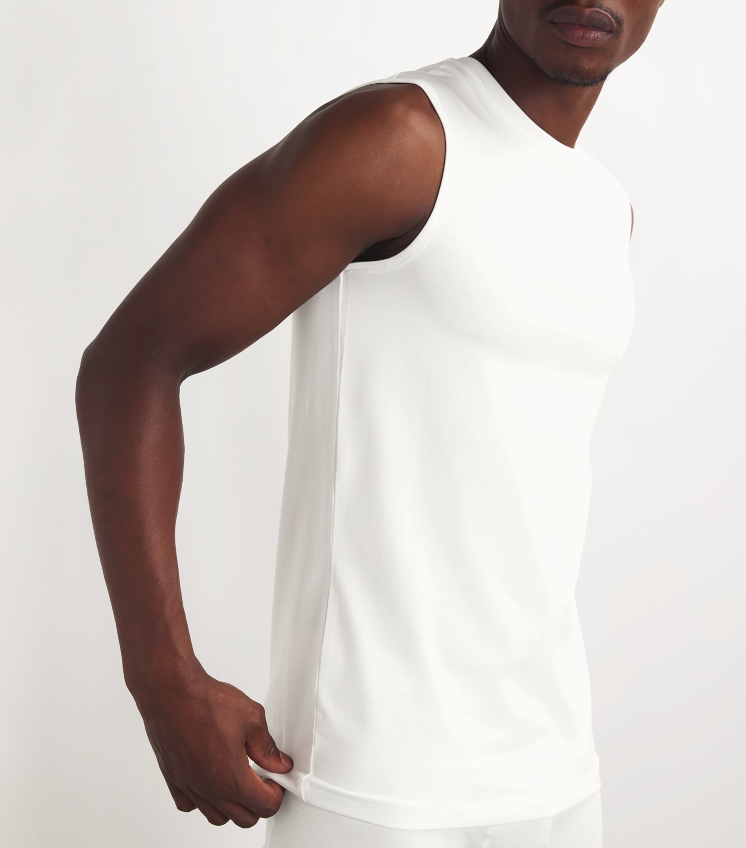 Cotton-Blend Daily Comfort Muscle Shirt (Pack of 2) 2000/WHITE Image 5