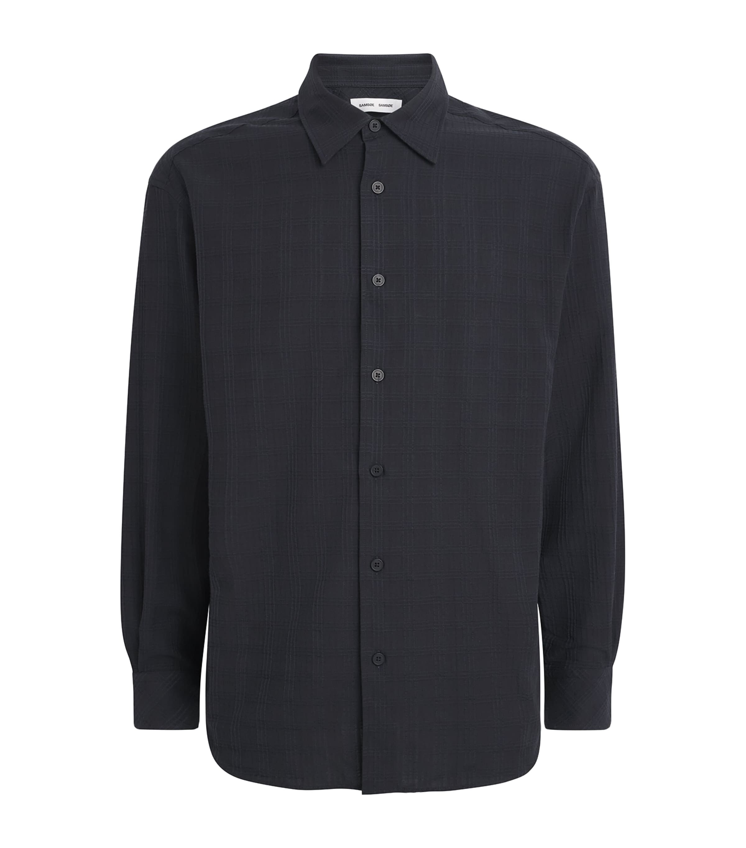 Samsøe Samsøe Mens Saluan Check Shirt Black Image 1