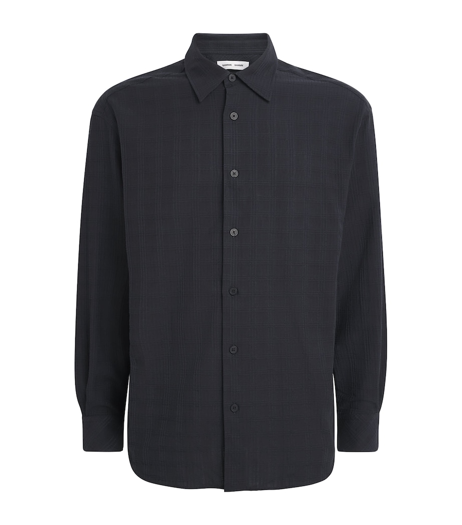 Samsøe Samsøe Mens Saluan Check Shirt Black Image 1