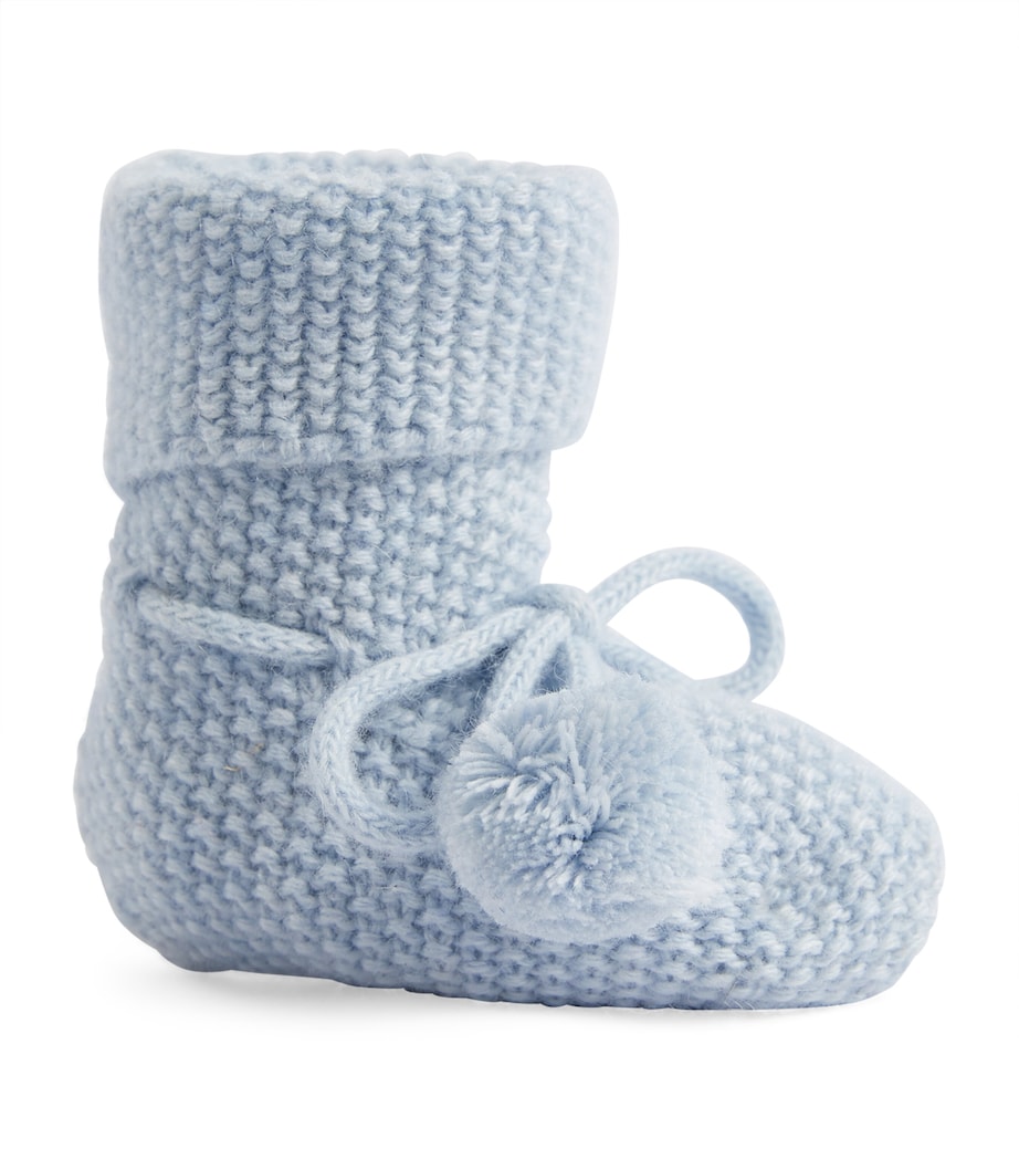 Pom-Pom Booties PALE BLUE Image 1