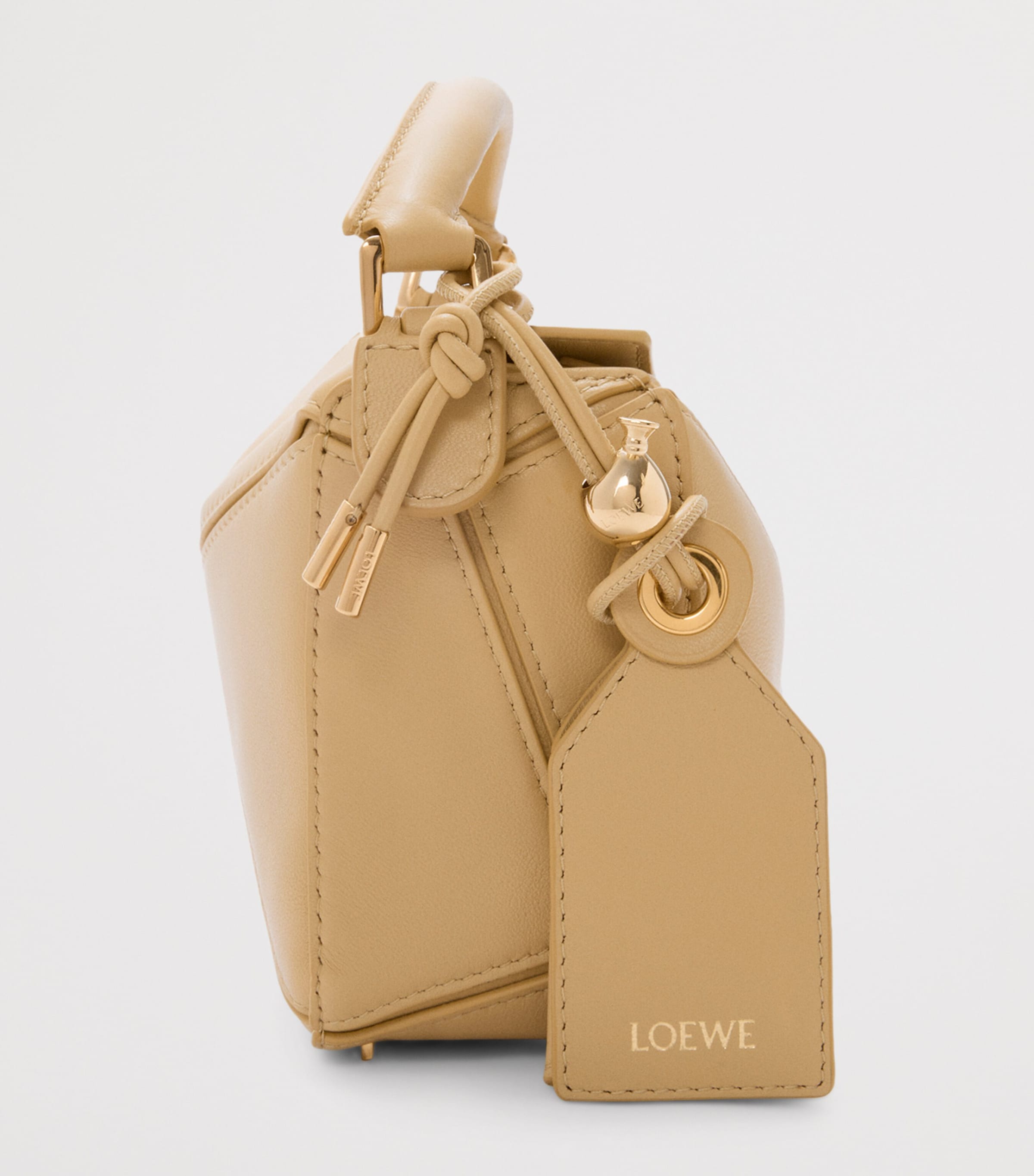 Mini Leather Featherlight Puzzle Top-Handle Bag DARK BUTTER Image 4