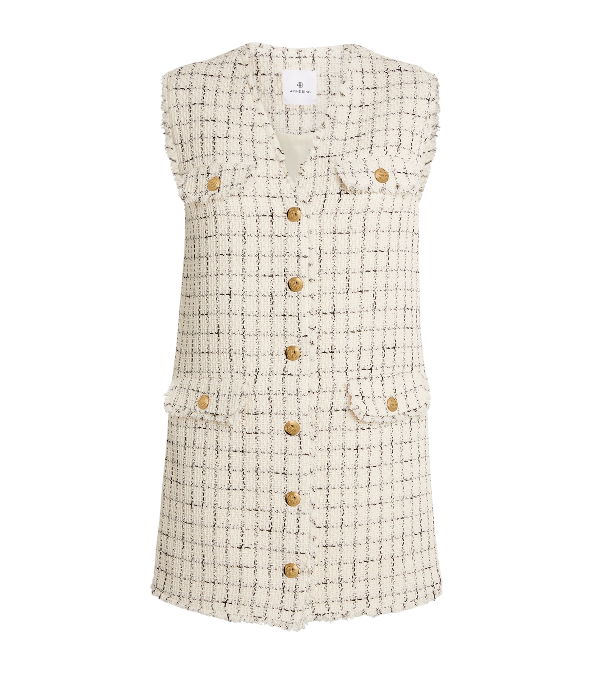 ANINE BING Tweed Janet Dress | Harrods US