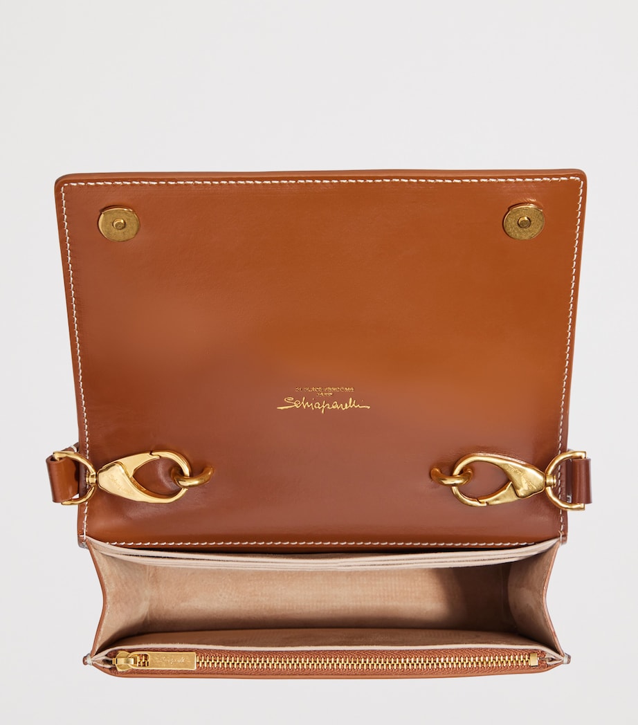 Leather Moulded Mouth Clutch Bag 851 TABAC Image 6