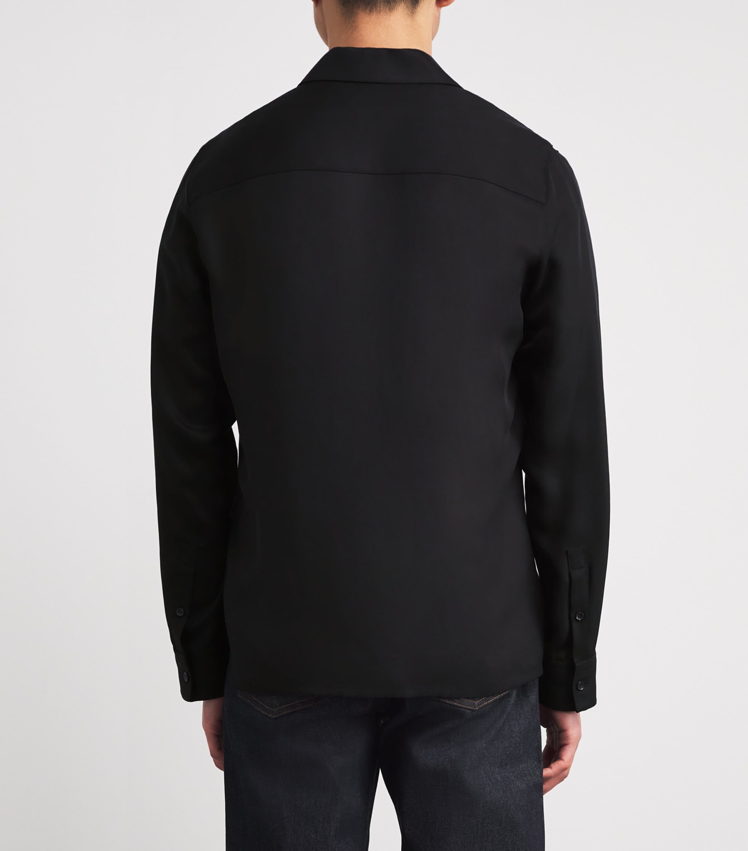 Relaxed Zip-Up Shirt BLACK Image 4