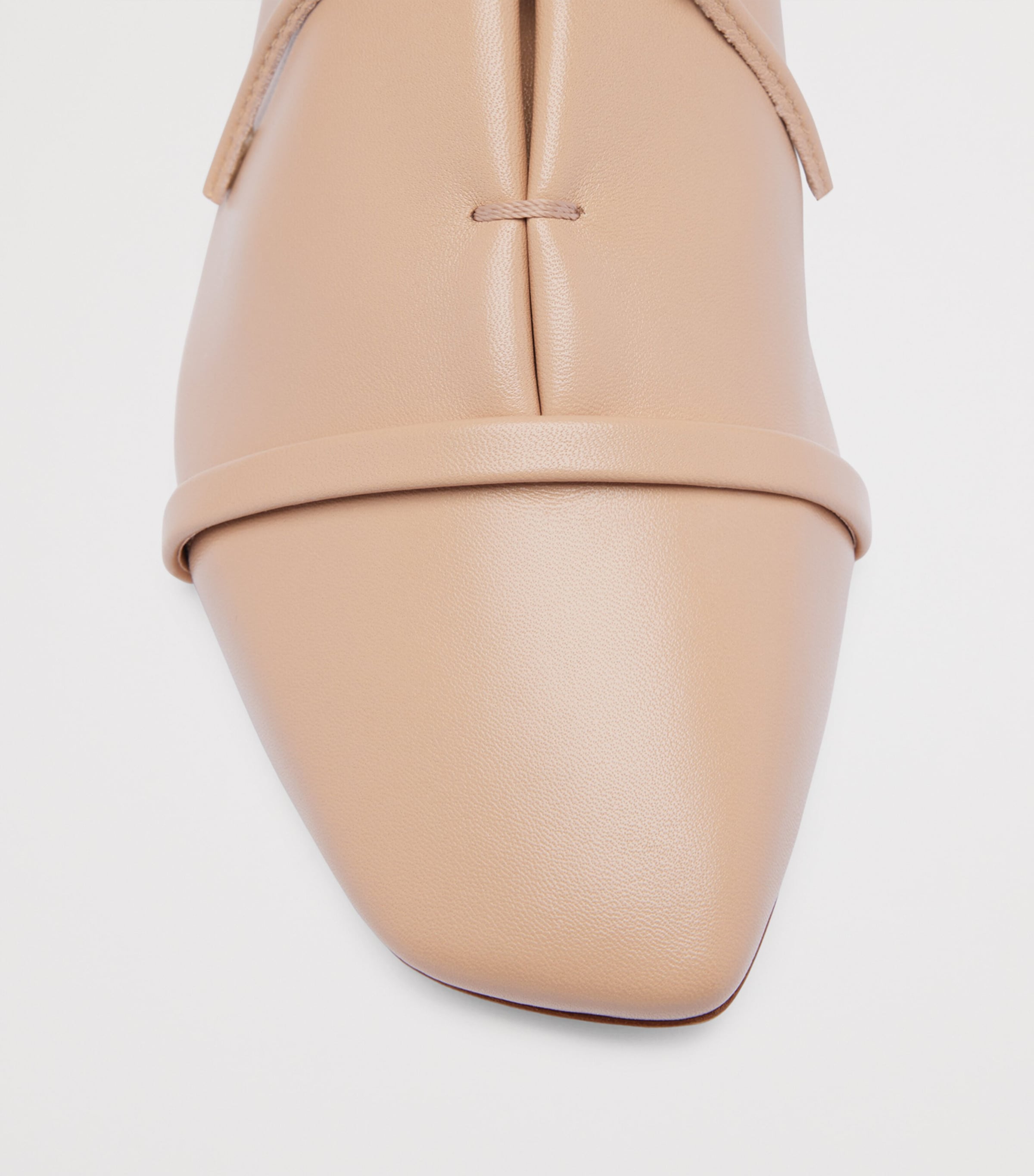 Nappa Leather Lace-Up Jean Flats BUFF Image 4