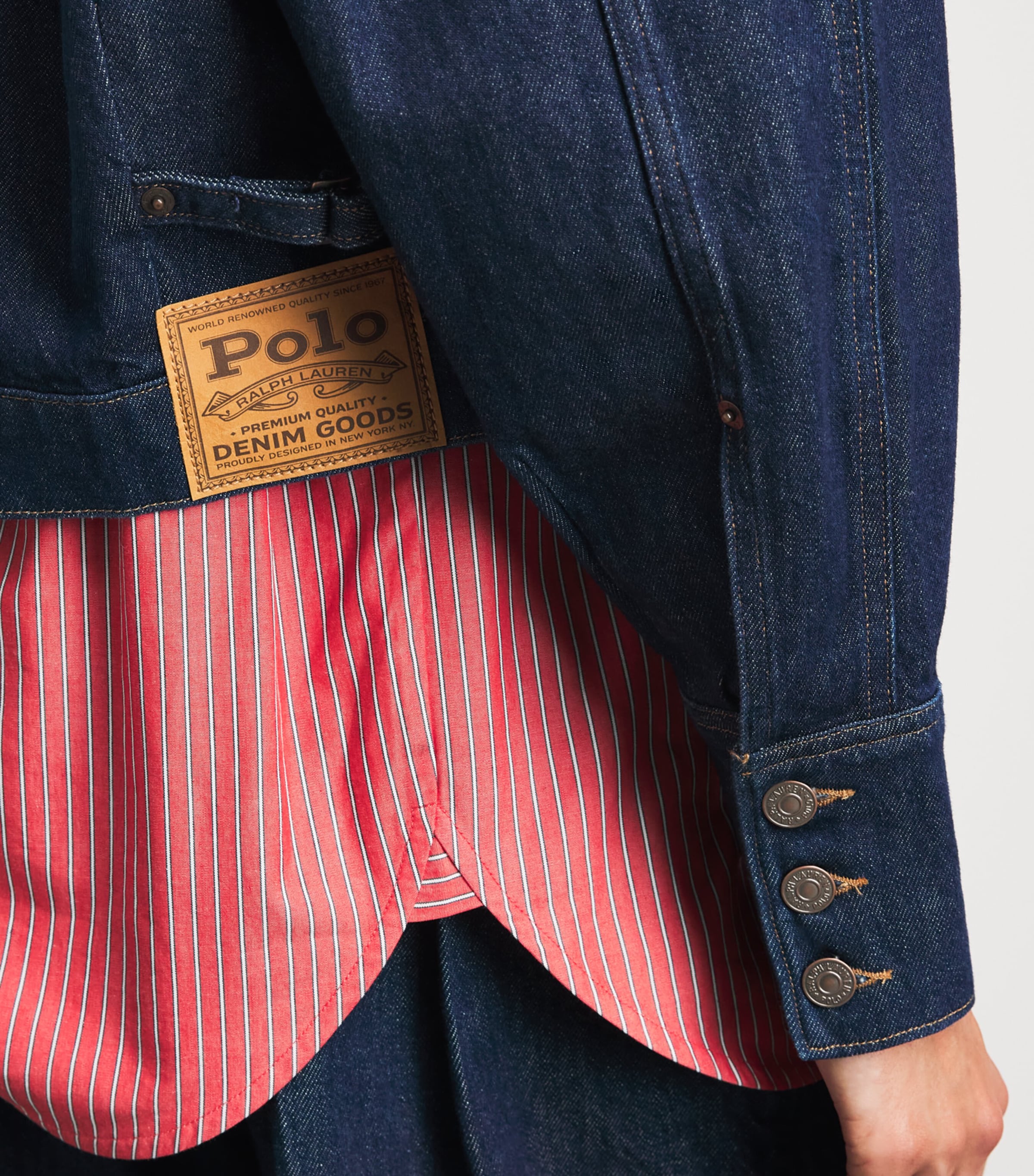 Polo Ralph Lauren Womens Structured Denim Jacket Manteas Wash Image 3