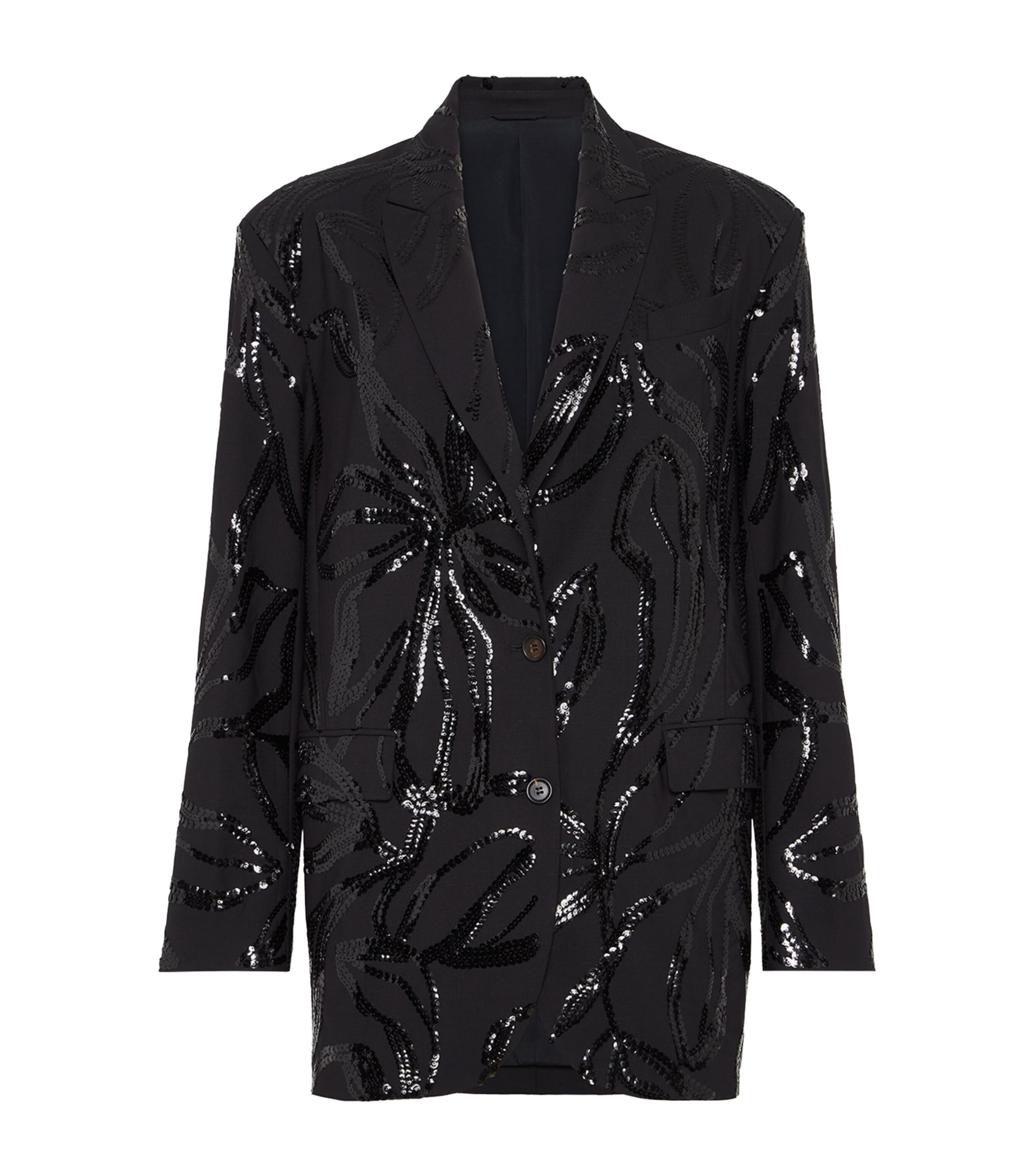Brunello Cucinelli Embellished Single-breasted Blazer In Black