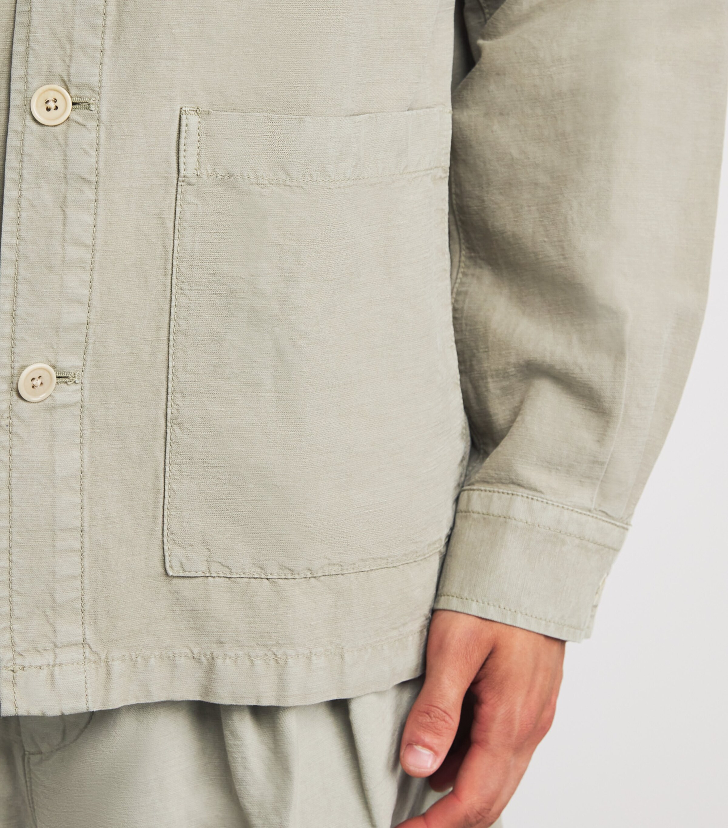 Norse Projects Mens Cotton-Linen Julian Overshirt Clay Image 6