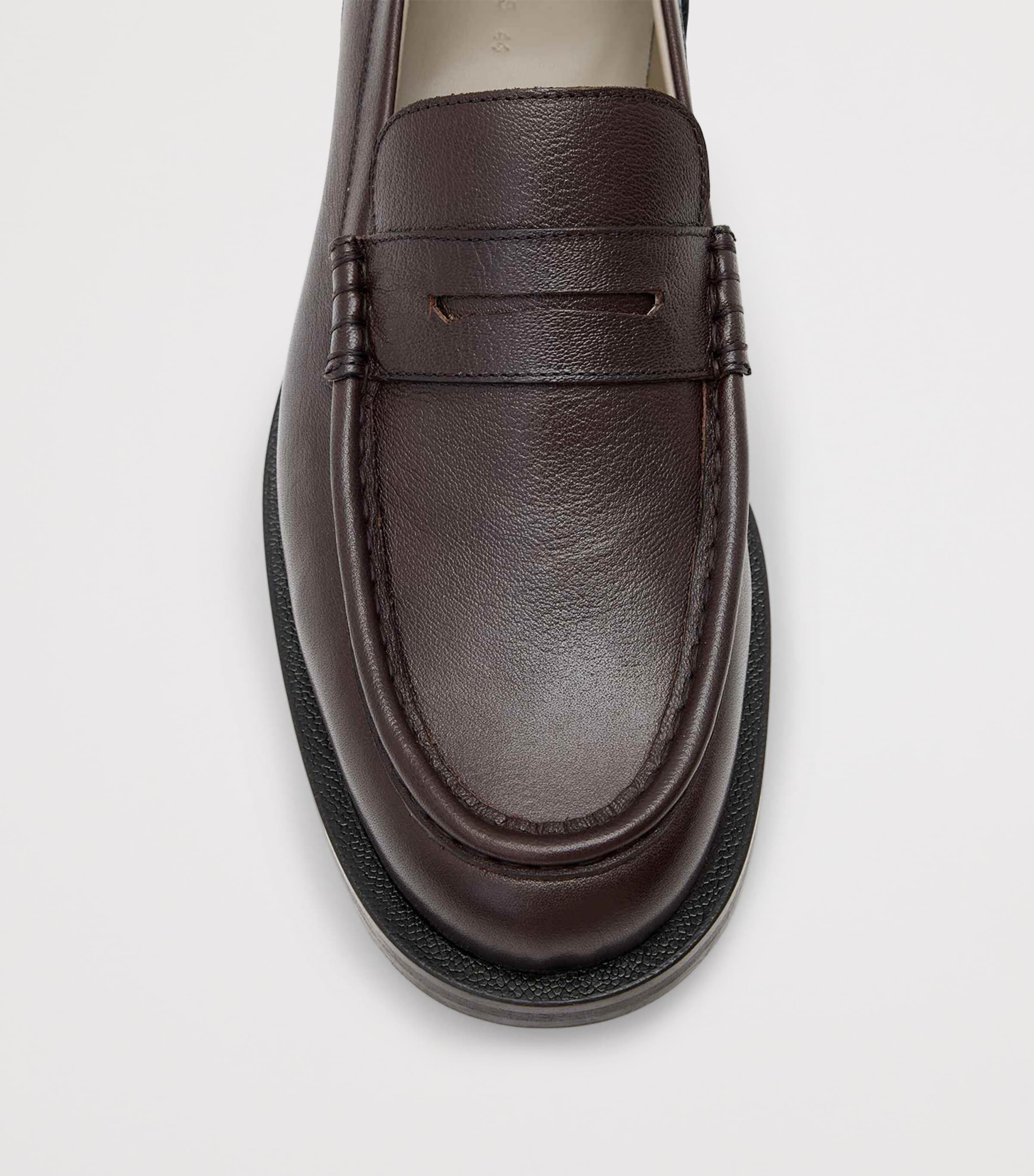 AllSaints Leather Bloom Loafers Oxblood Red Image 3