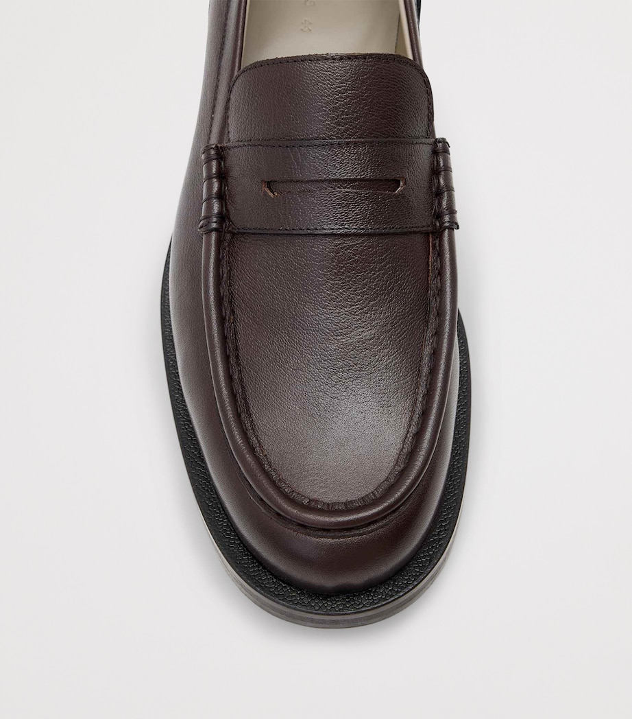 AllSaints Leather Bloom Loafers Oxblood Red Image 3