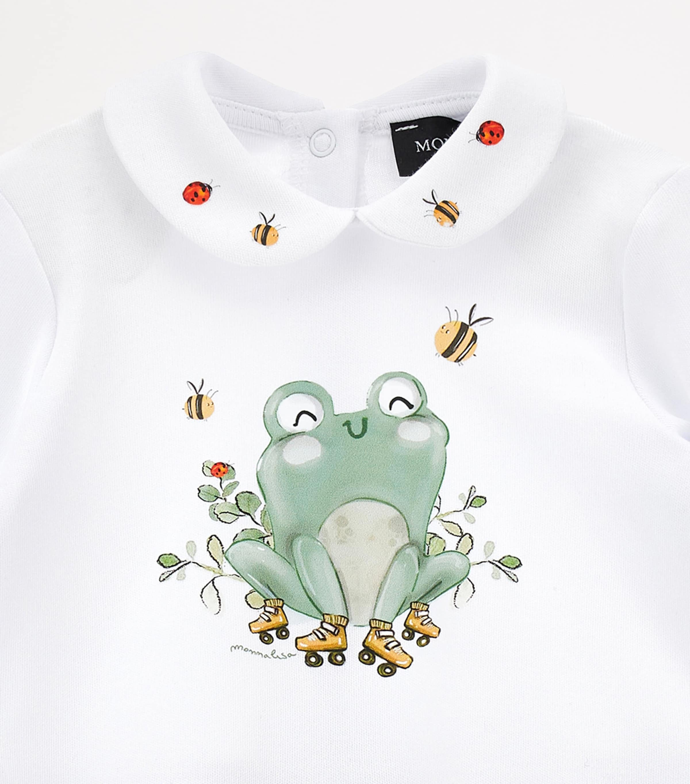 Cotton Frog Print All-In-One & Hat (1-9 Months) BIANCO+MULTICOLOR Image 3