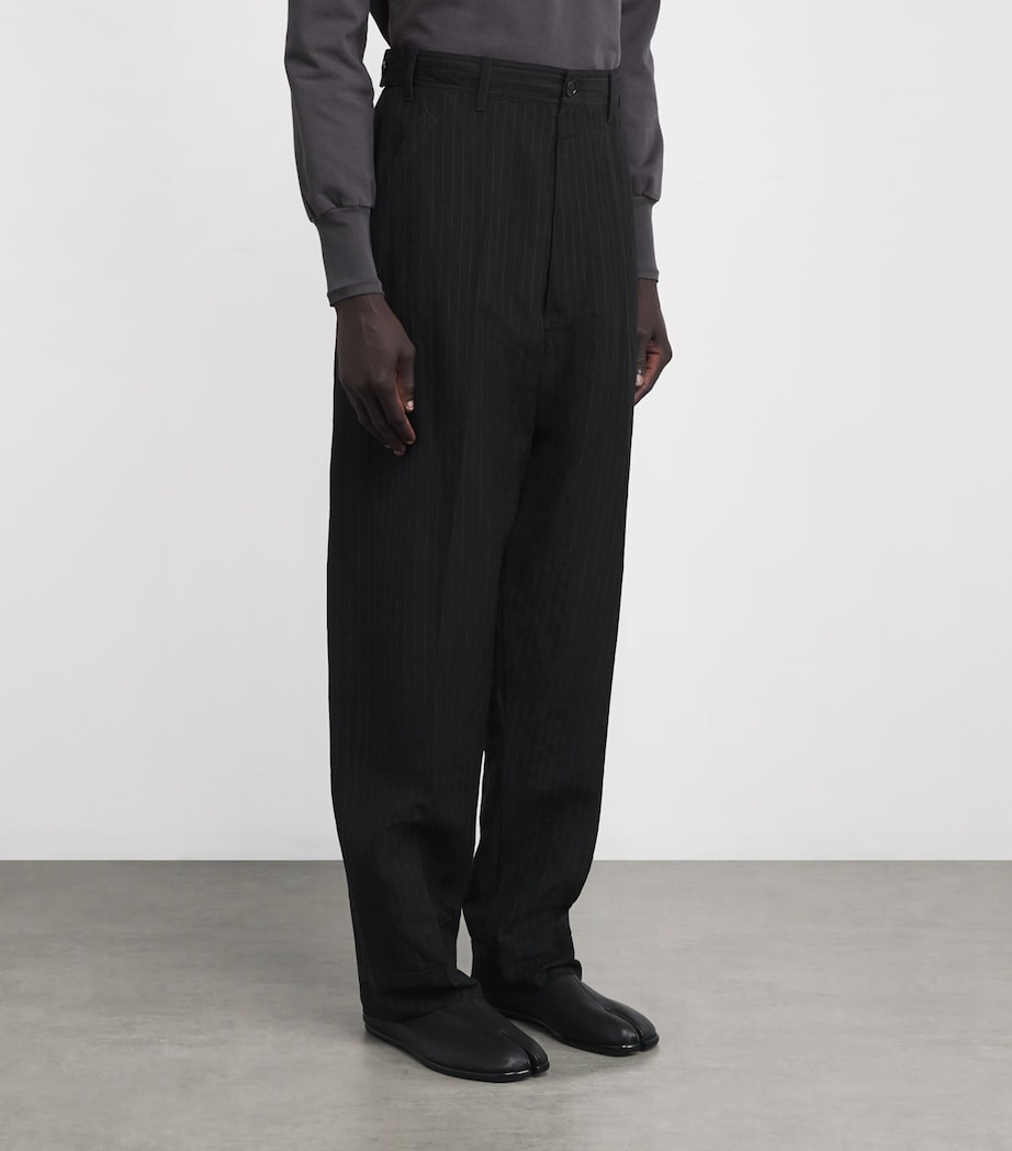 Maison Margiela Mens Wool Four Stitch Pinstripe Trousers Image 3