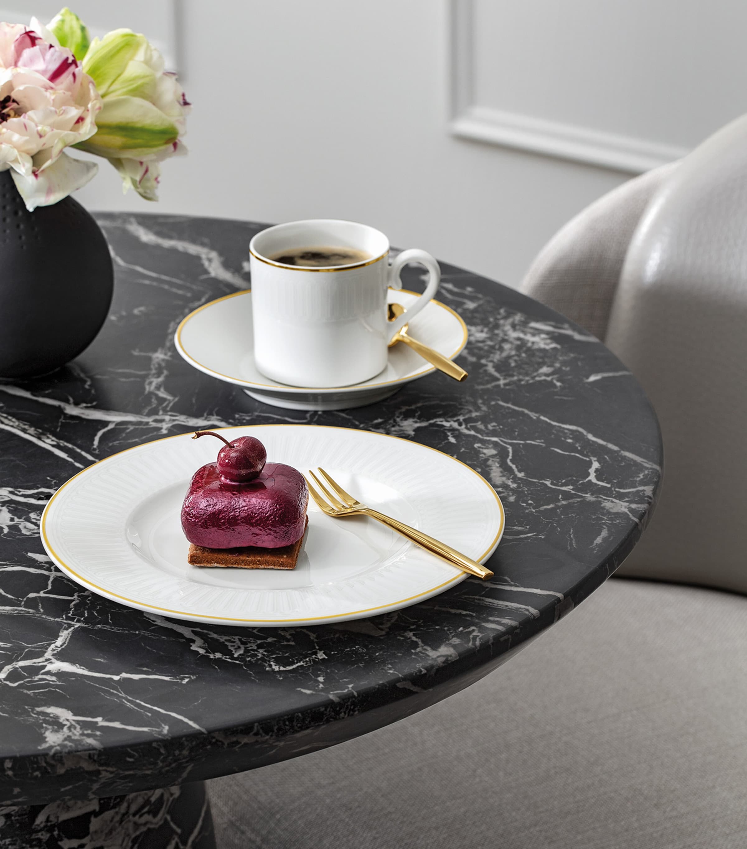 Bone Porcelain Château Septfontaines Coffee Cup Saucer WHITE Image 2