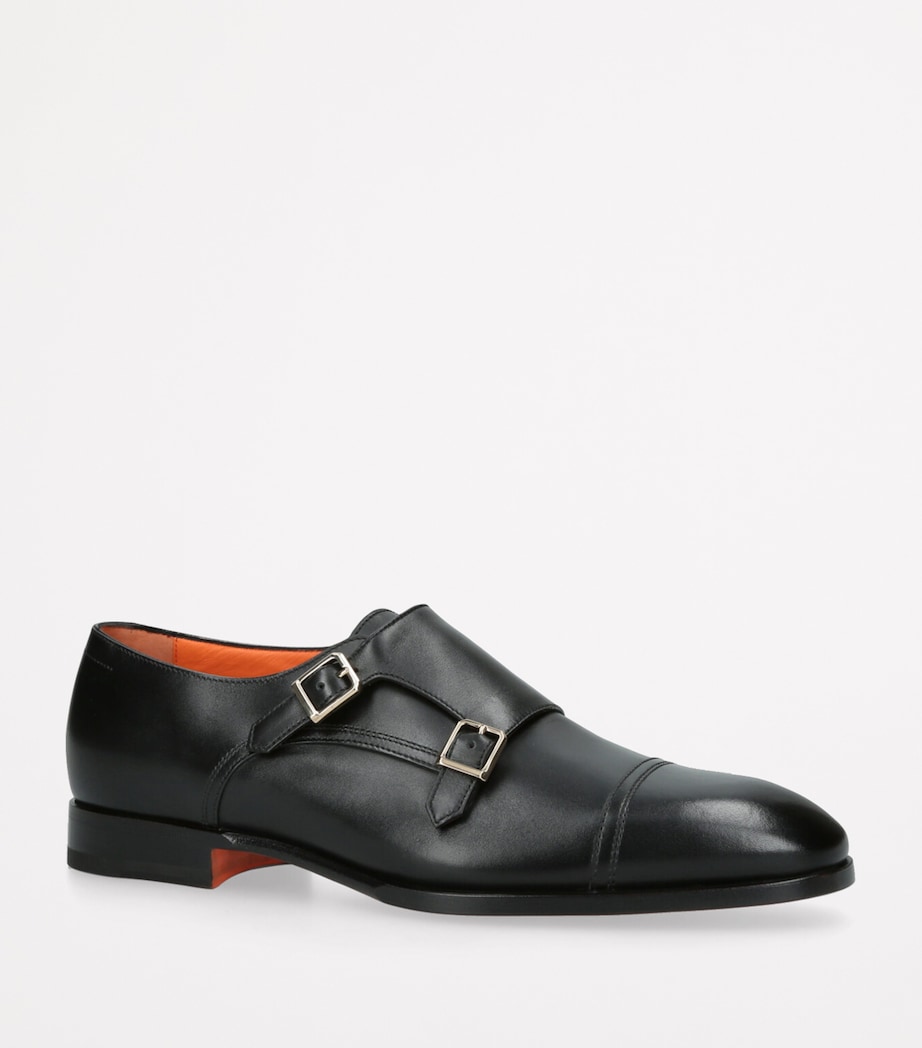Leather Adrian Blake Monk Shoes BLACK Image 3