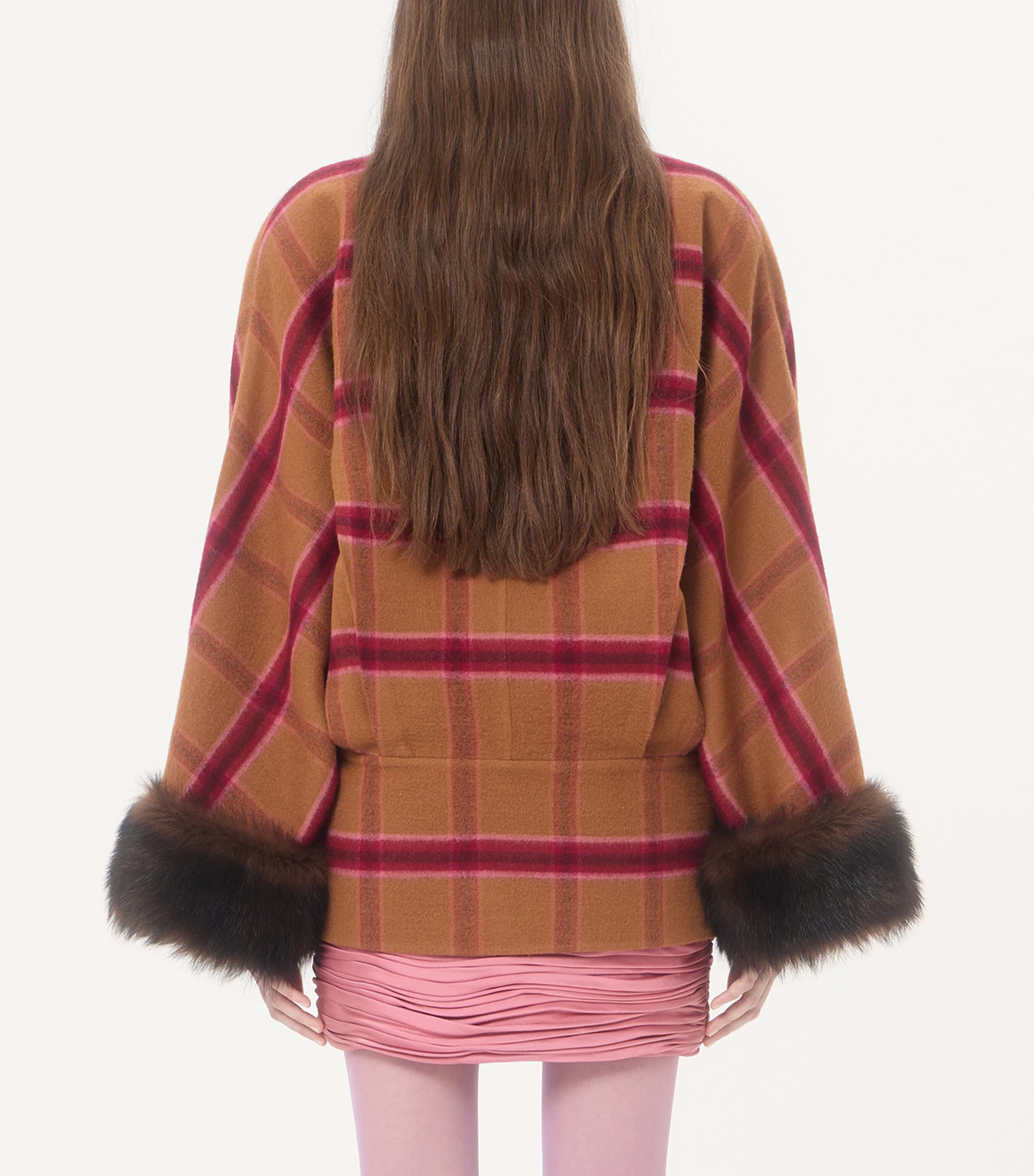 Valentino Womens Wool Check Wrap Jacket Image 5