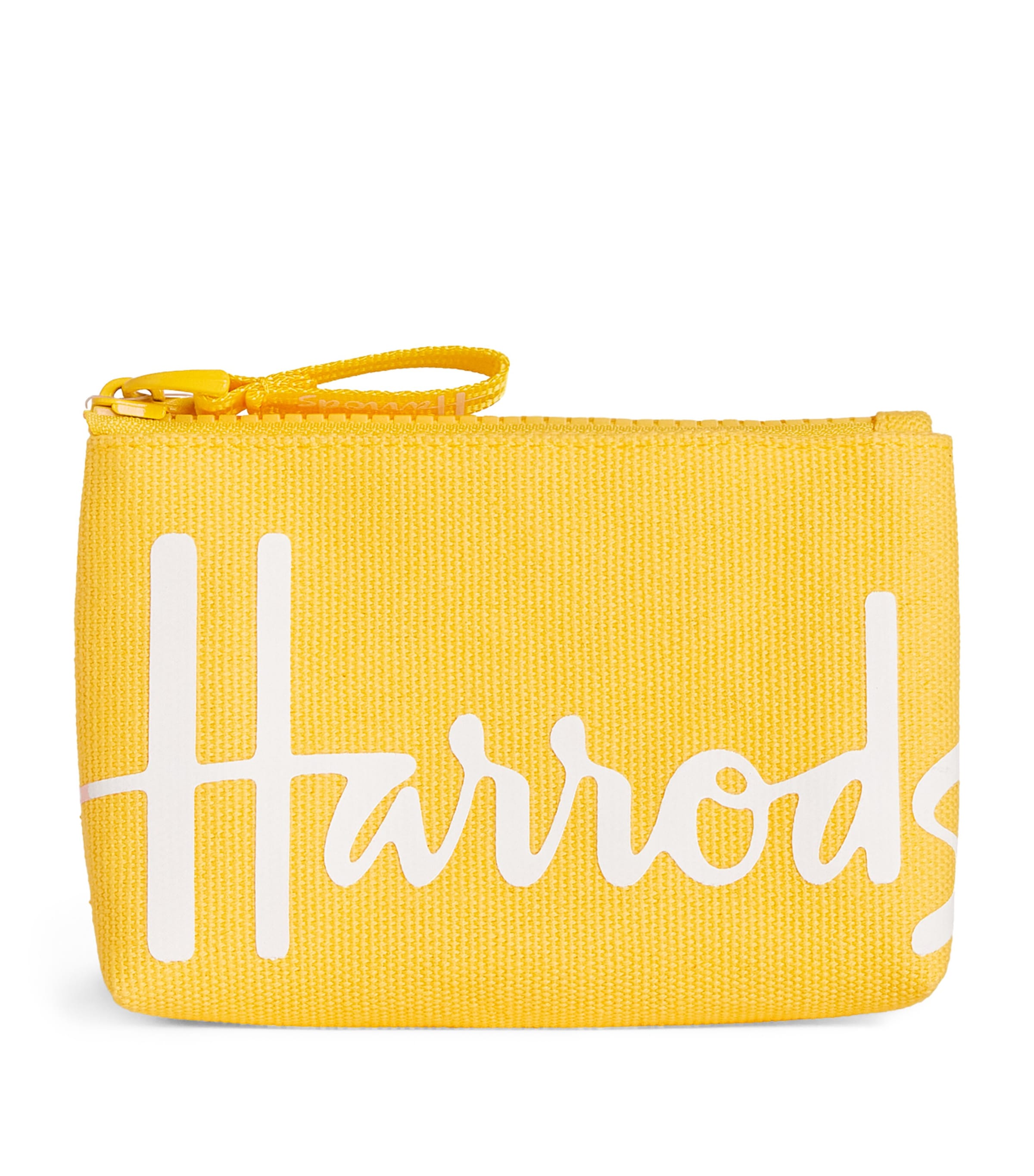 Shop Harrods Cotton Logo Coin Purse In Yellow