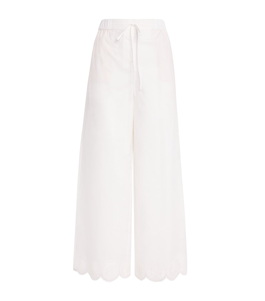 Cotton Broderie-Trimmed Trousers - Image 1