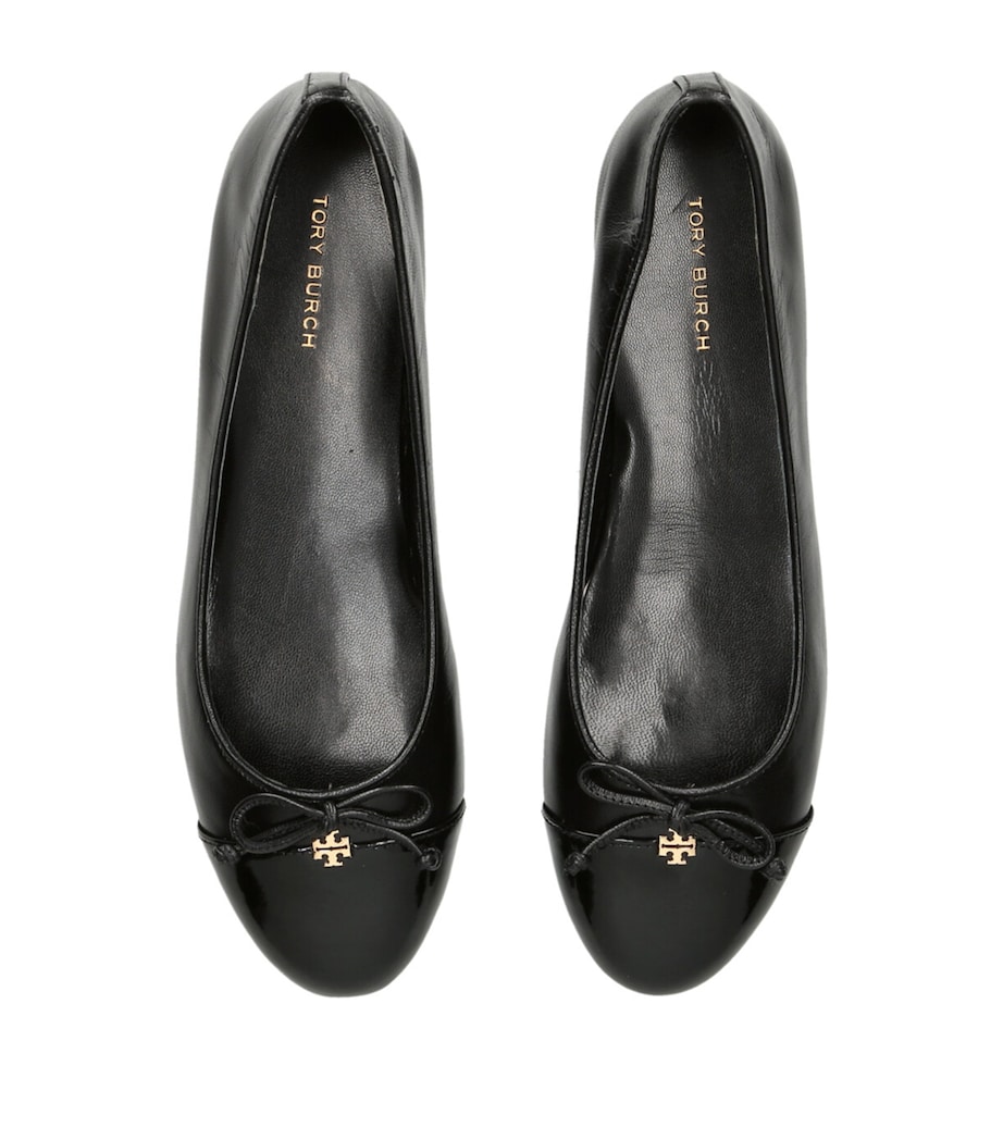 Leather Bow Ballet Flats CAMEL/OTH Image 4