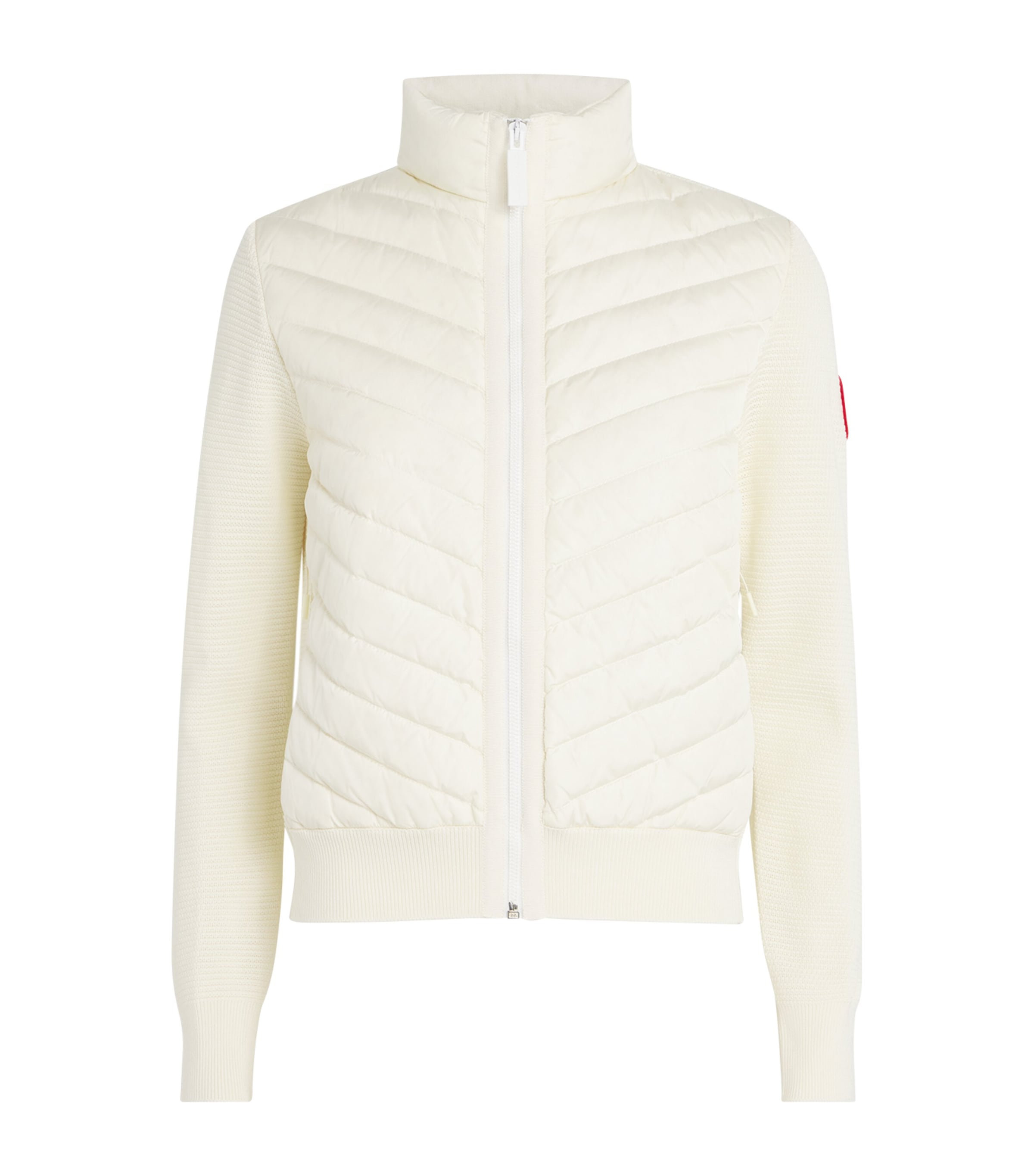 Shop Canada Goose Wool-blend Down Hybridge Jacket In Ivory
