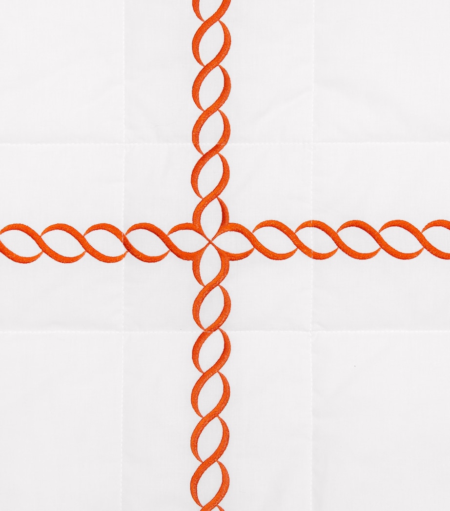 Pratesi Treccia Super King Bedspread (290cm x 260cm) White/orange Image 3