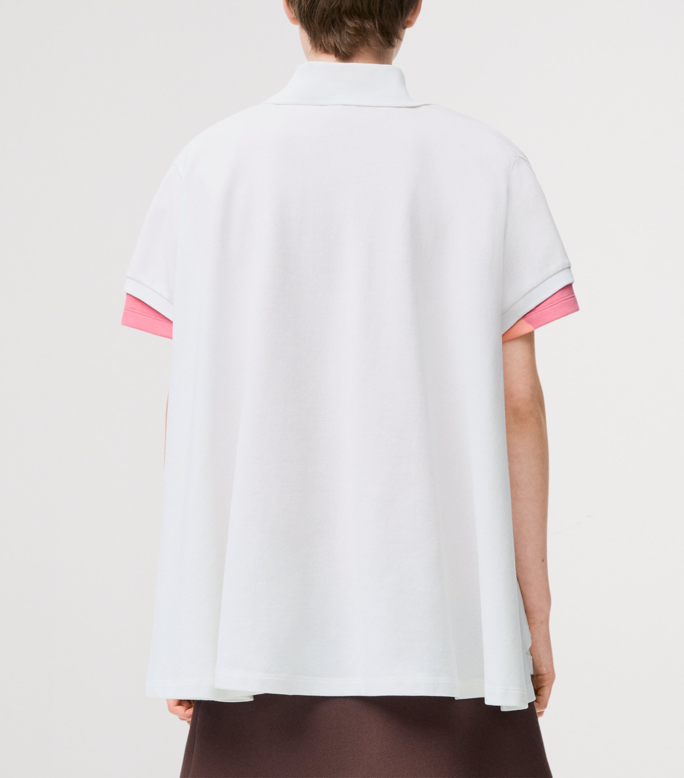 LOEWE Womens Asymmetric-Hem Polo Shirt White Image 4