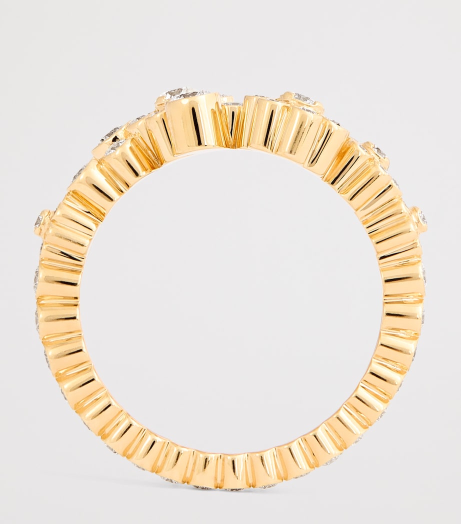 Sophie Bille Brahe Yellow Gold and Diamond Fleur Splash Ring Yellow Gold Image 3