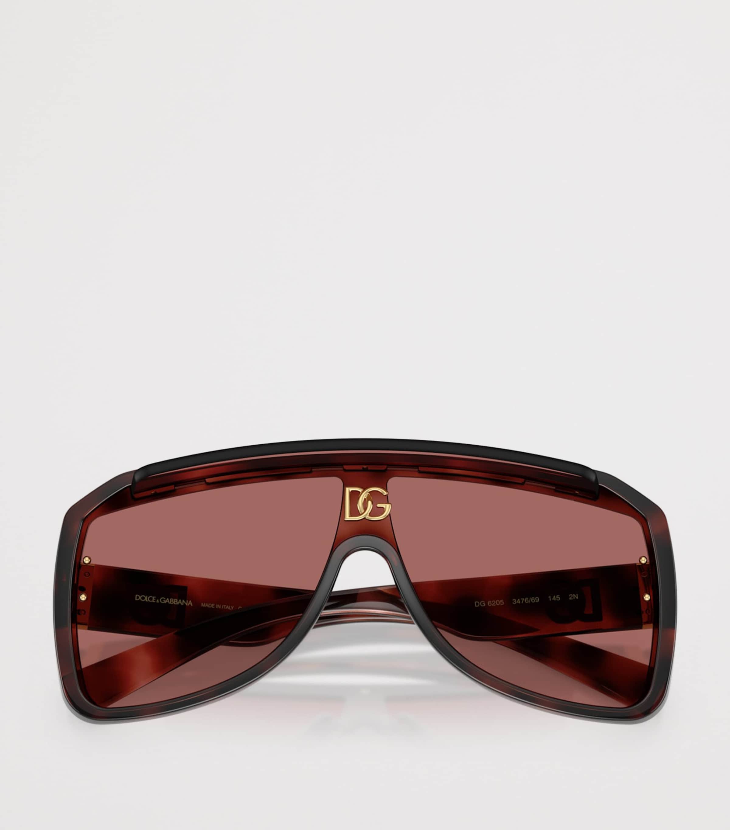 Dolce&Gabbana Wrap-Around Pilot Sunglasses Brown Image 5