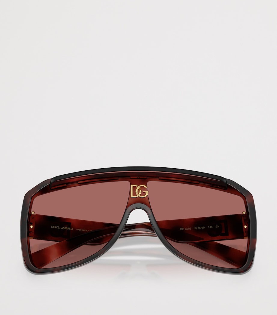 Dolce&Gabbana Wrap-Around Pilot Sunglasses Brown Image 5