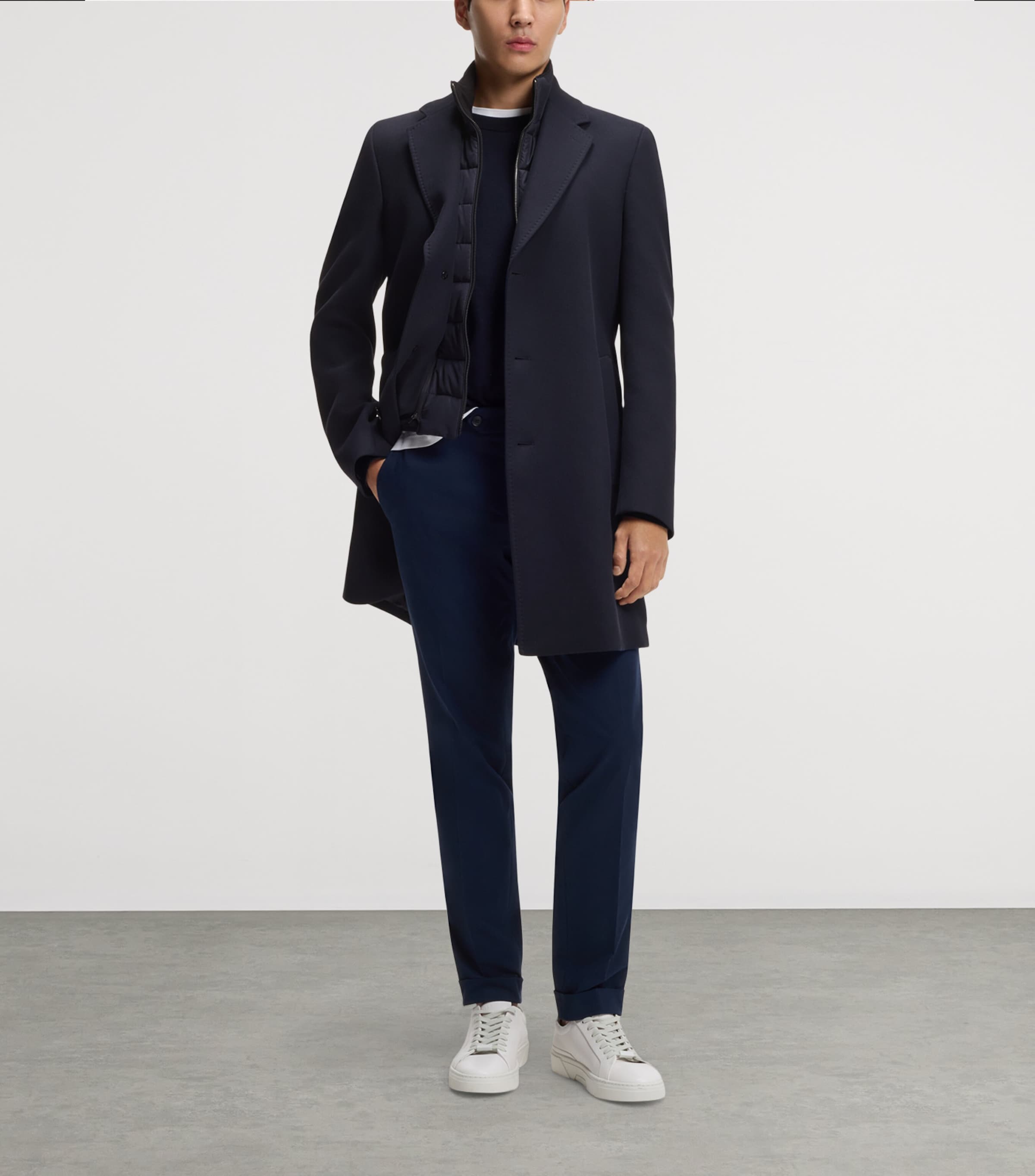 BOSS Mens Cotton-Blend Padded-Liner Coat Image 4
