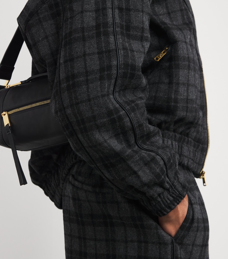 Wool-Blend Ruff Rider Bomber Jacket CHARCOAL Image 6