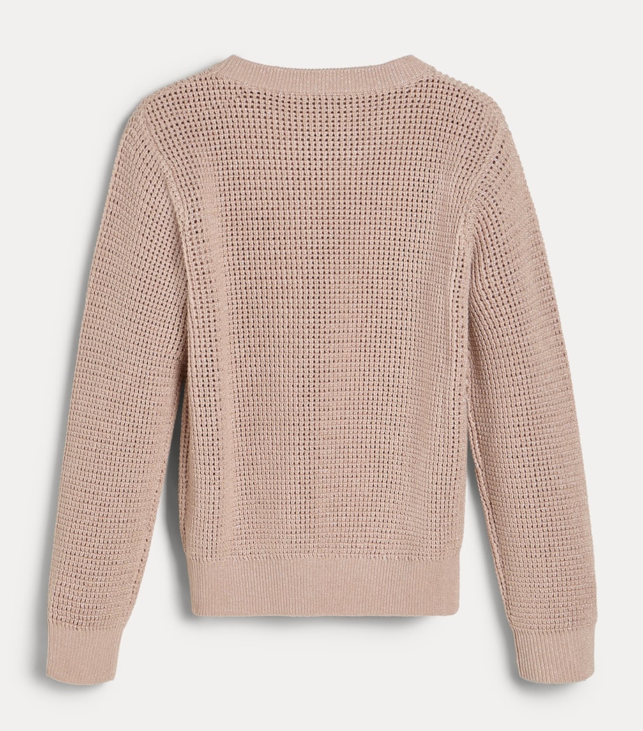 Brunello Cucinelli Kids Womens Cotton-Blend Open-Knit Sweater (4-6 Years) Image 2