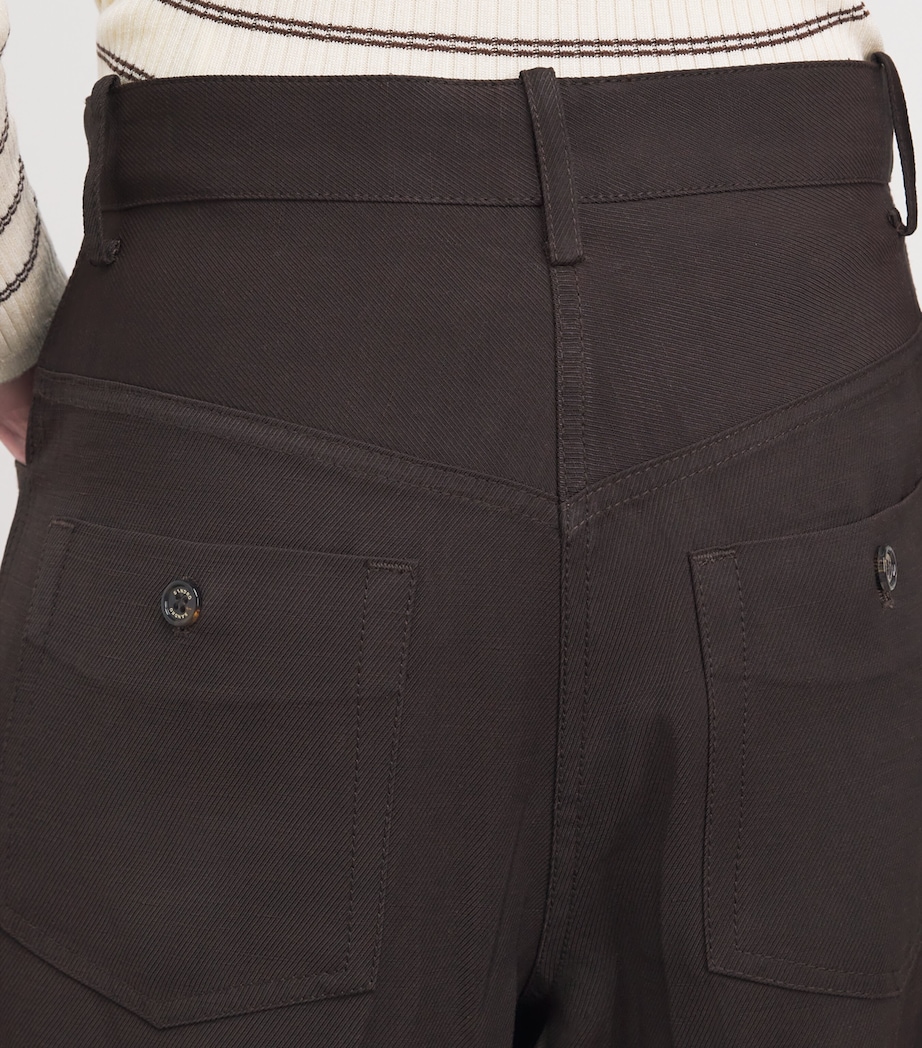 Sandro Paris Womens Wide-Leg Tailored Trousers Brown Image 3