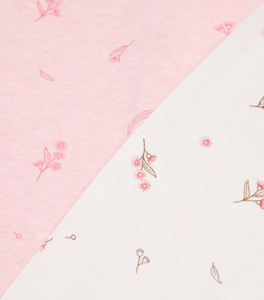 Purebaby Set of 2 Organic Cotton All-In-Ones (Newborn-12 Months) Pale Pink Blossom Pack Image 3