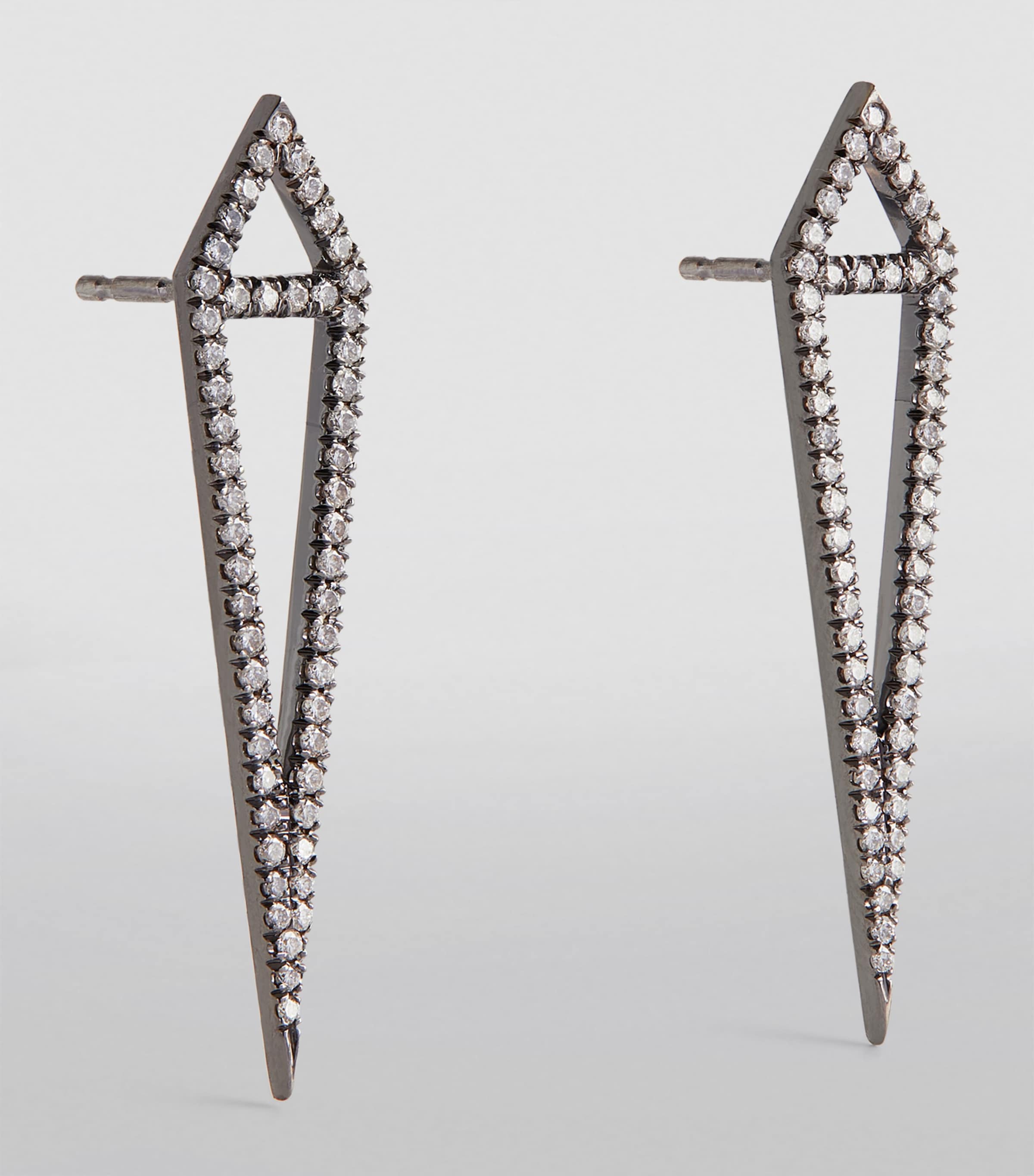 Eva Fehren Blackened White Gold and Diamond Dagger Stud Earrings Black Gold Image 2