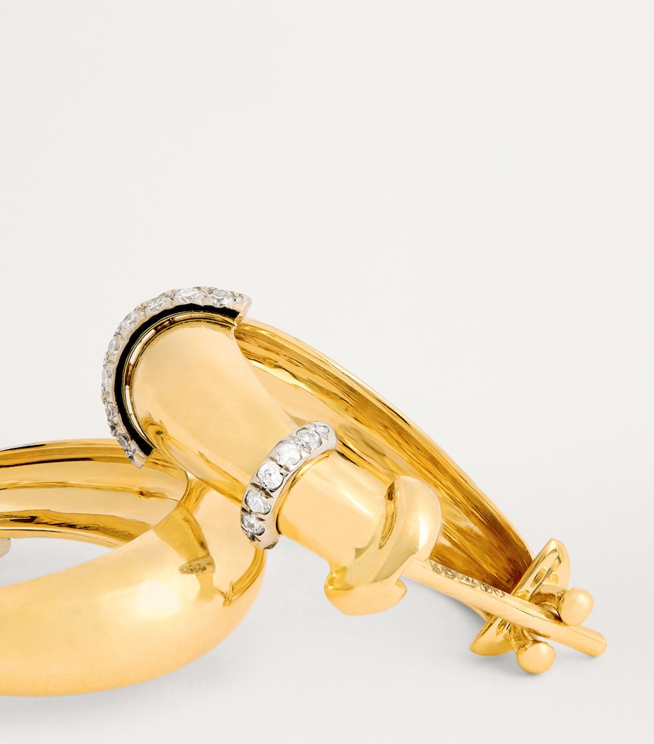 Yellow Gold and Diamond Lot N*91 Hoop Earrings YELLOW GOLD Image 6