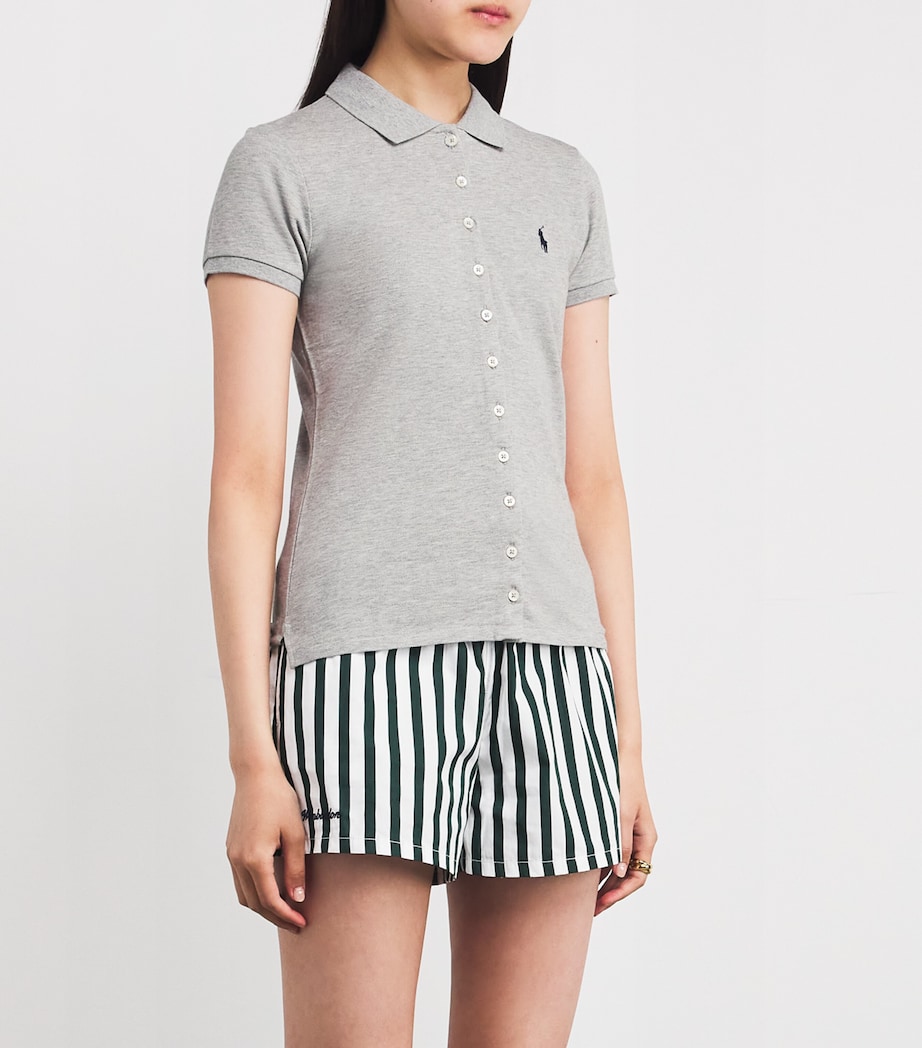 Stretch-Cotton Piqué Polo Shirt ANDOVER HEATHER Image 3