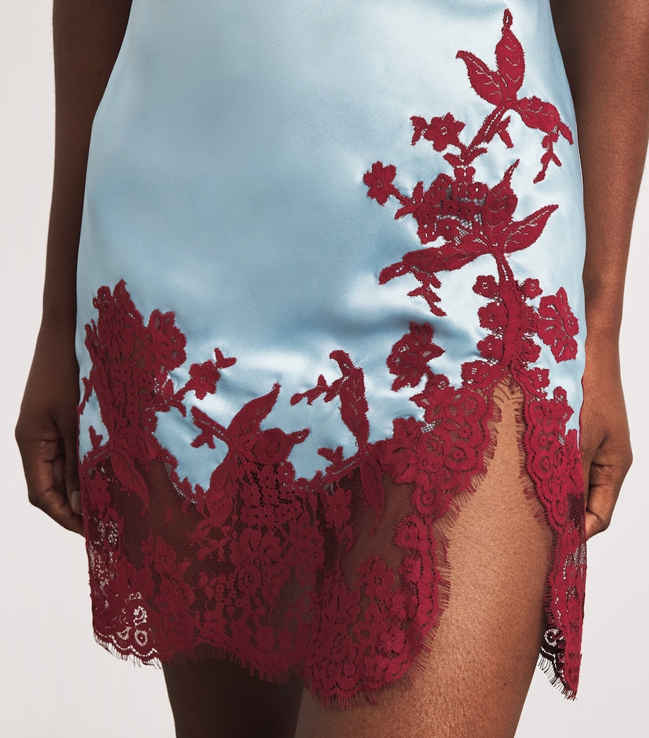 Marjolaine Womens Silk Floral Diane Slip Dress Glcier Brgogne Image 5
