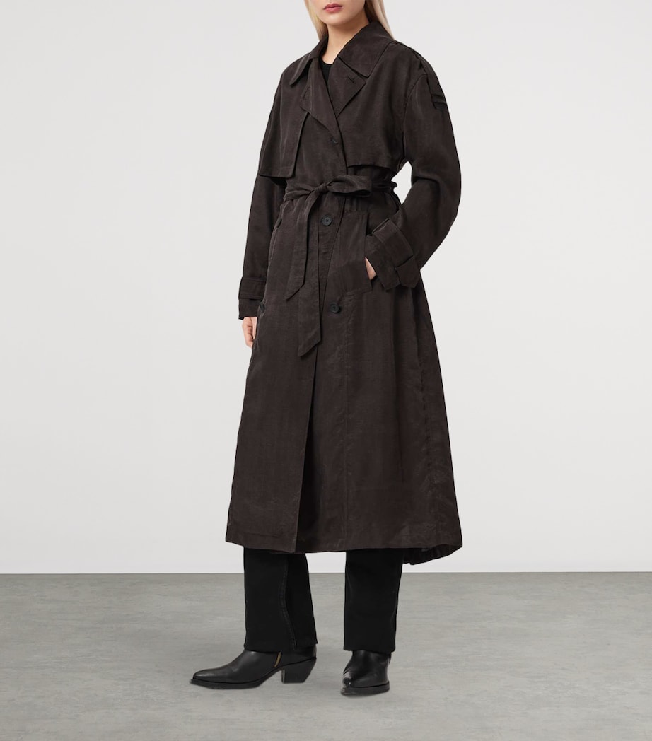 AllSaints Womens Linnie Trench Coat Torte Brown Image 3