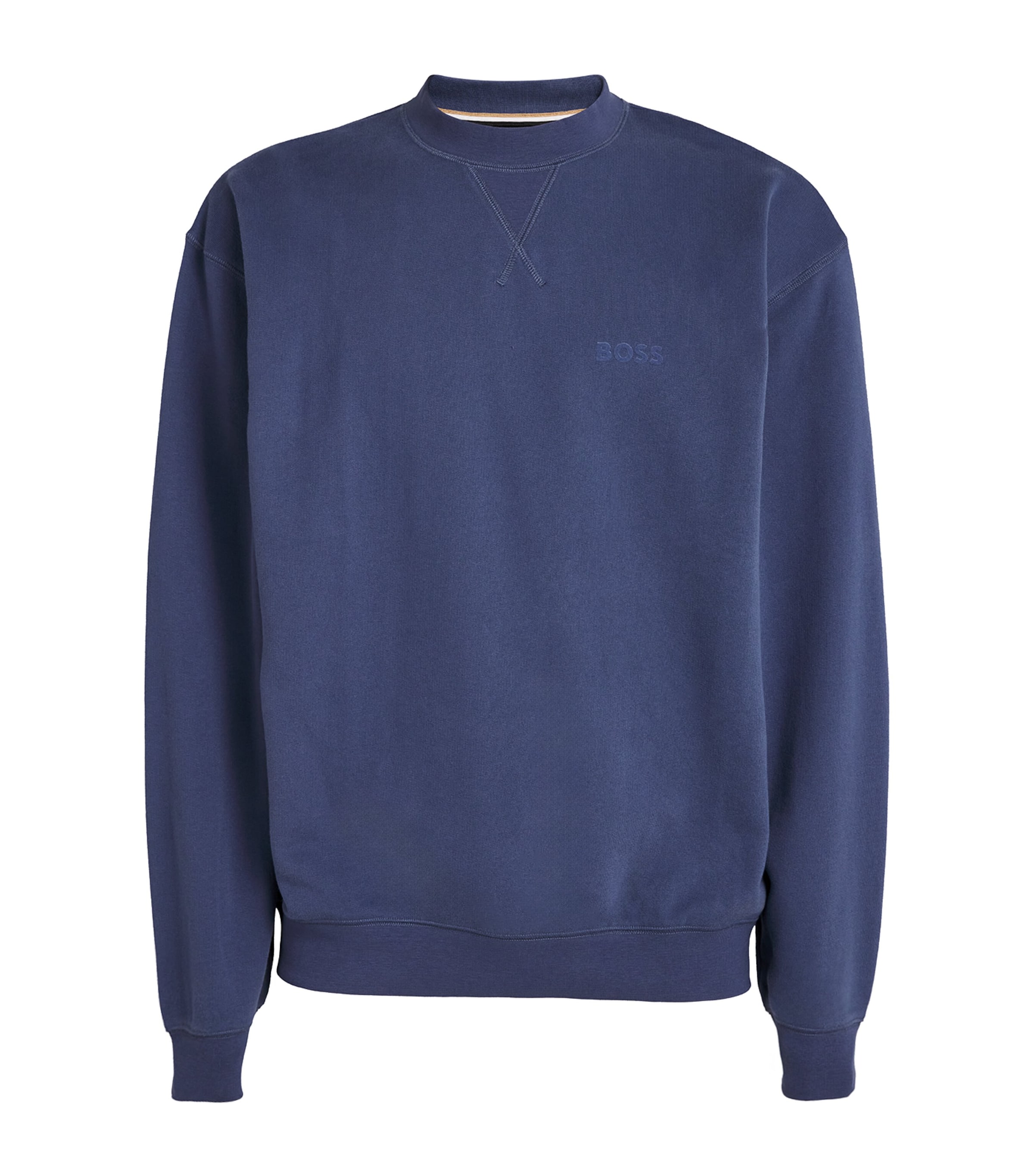 Hugo Boss Cotton Logo Sweatshirt In Navy