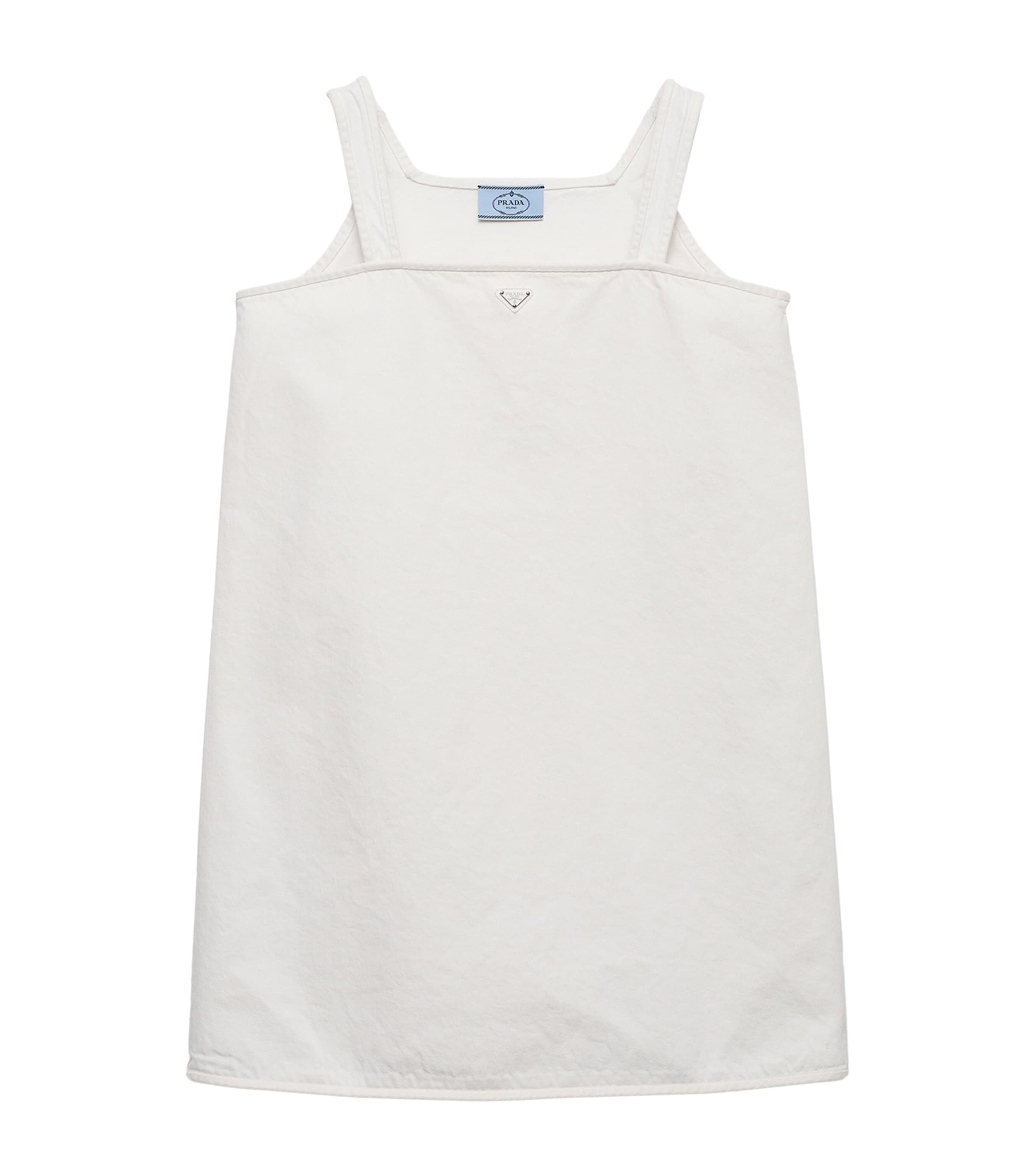 Prada Womens Denim Mini Dress White Image 1