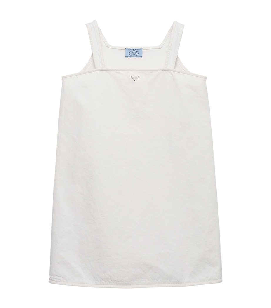 Prada Womens Denim Mini Dress White Image 1