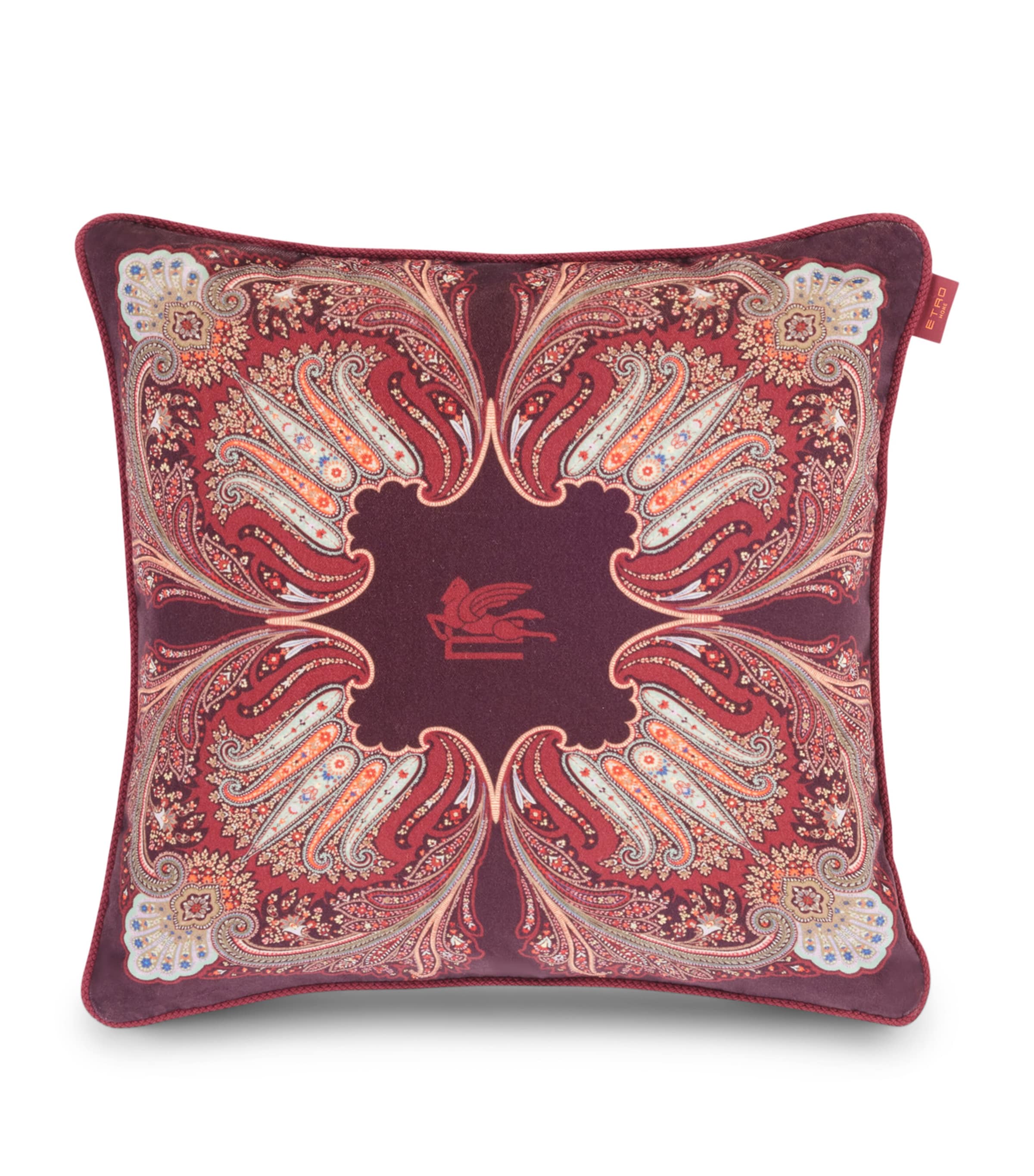 Etro Cotton Velvet Kiri Cushion In Pink